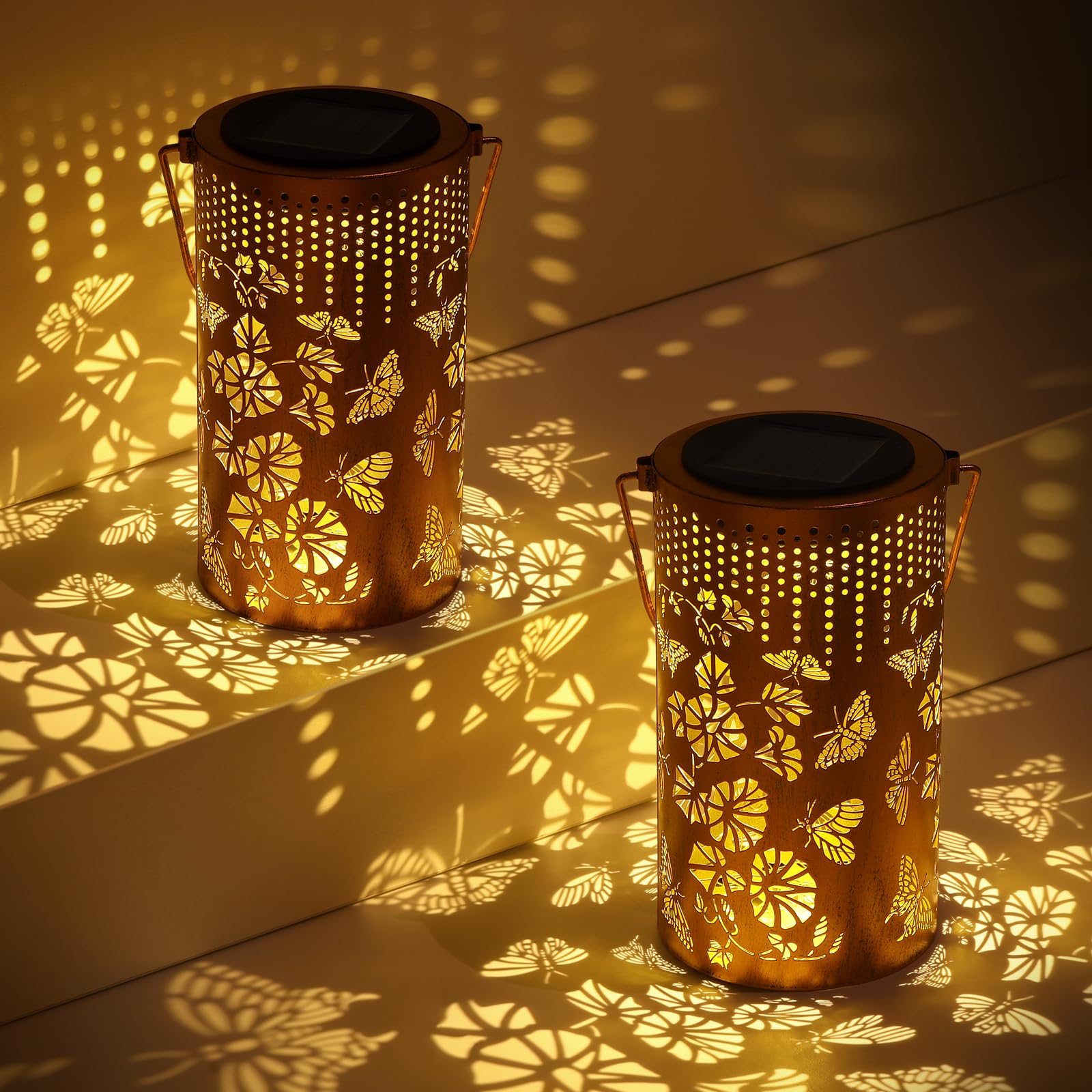2Pack Butterfly Solar Light  Birthday Gift For Women  Men  MotherS Day  Thanksgiving  Christmas  New Year Gift. Outdoor Waterproof Lights Hanging Patio Garden Decoration  Outdoor Backyard