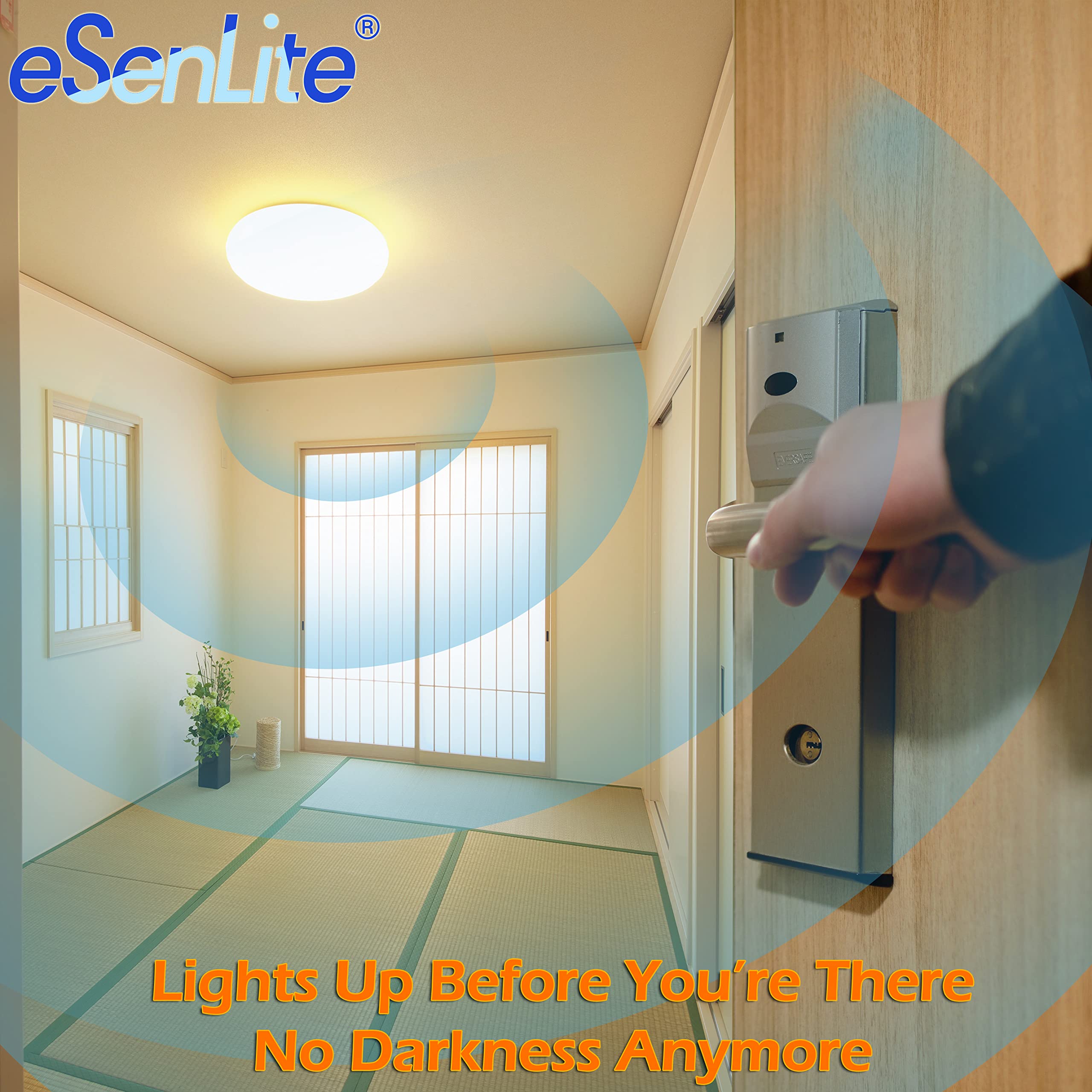 eSenlite Flush Mount Ceiling Light 18W 1200LM 3000K EE118WMC Warm White Aluminum