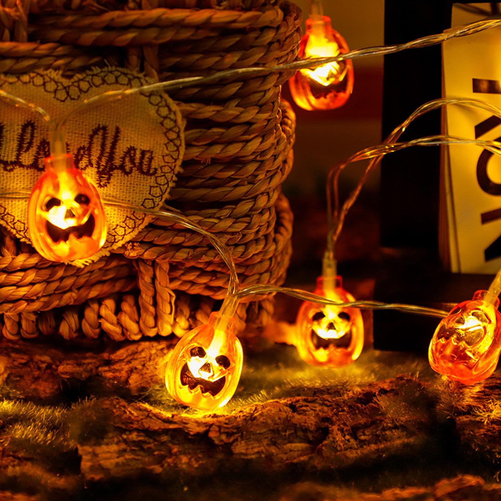 TKYGU Pumpkin String Lights 20ft 30 LED Halloween Decorative Light Pumpkin Decorative String Light String Light Waterproof Hallo