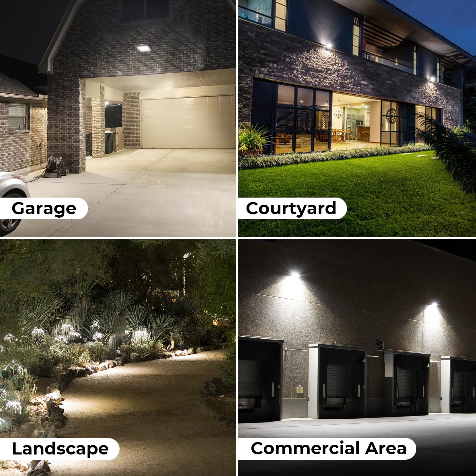 CINOTON 20W LED Flood Lights, 2800LM, IP65 Waterproof, 4 Pack, 5000K Daylight White, Model FL016, Bronze Finish