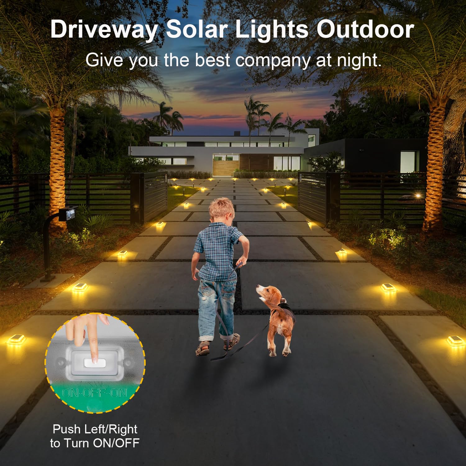 T-Sun Solar Step Lights For Outside Warm White Solar Stair Lights Waterproof Led Deck Lights Front Porch Decor For Dock Driveway