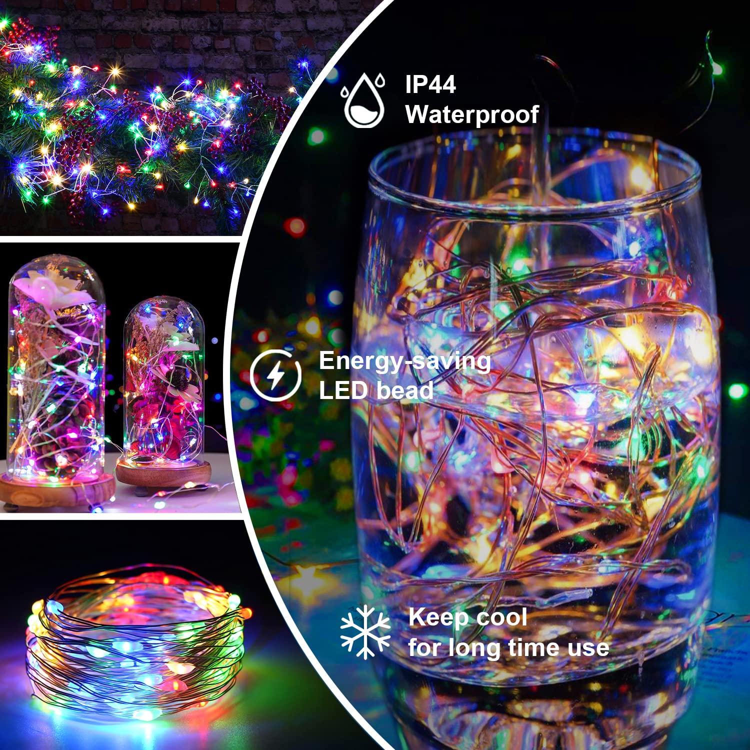 Fairy Lights Battery Operated String Lights 6 Pack 20Led Copper Wire Firefly Twinkle Lights Indoor Waterproof For Christmas Halloween, Garden Party, Bedroom, Wedding, Birthday (Multicolor)