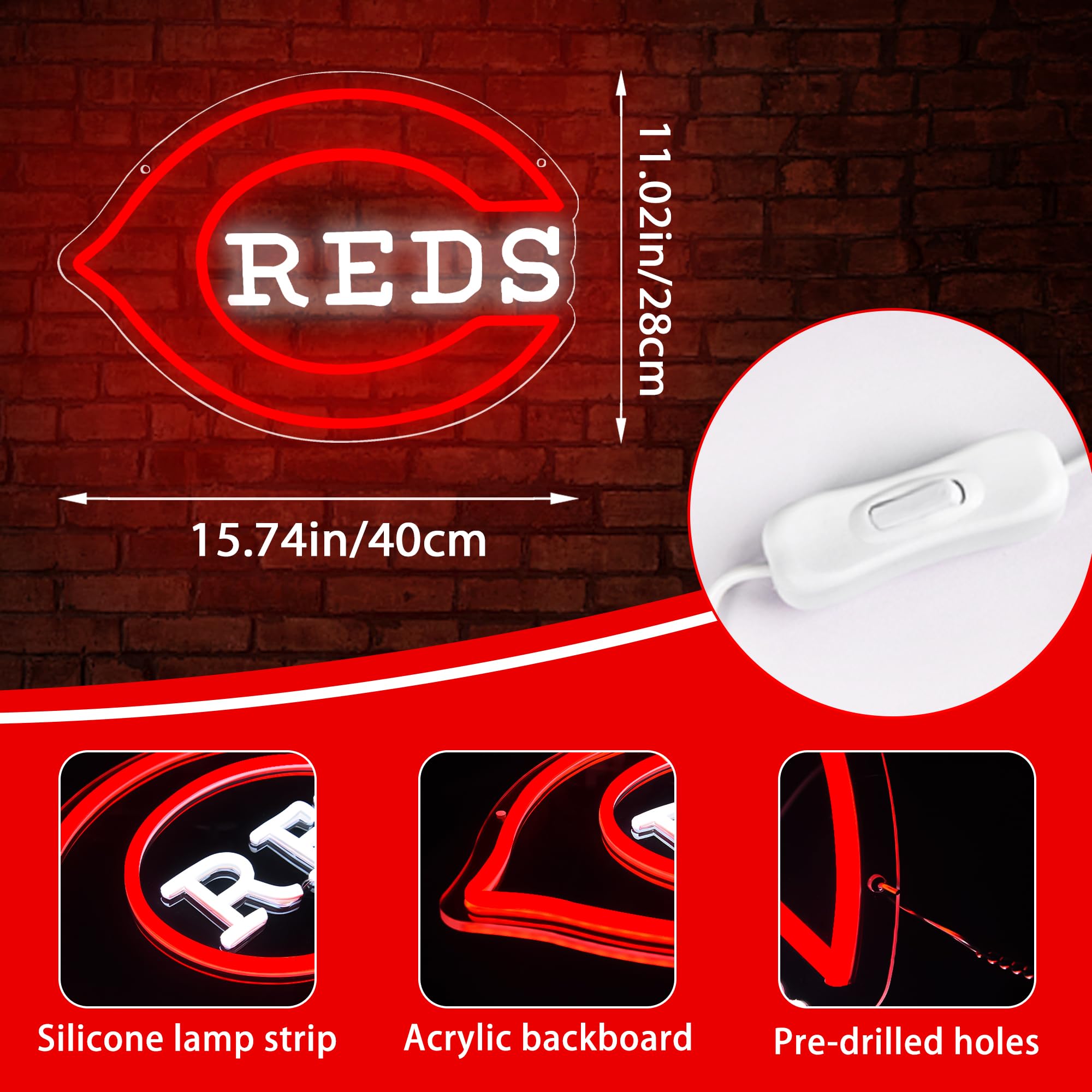 Baseball Neon Sign For Wall Decor Baseball Neon Light For Man Cave Club Garage Game Room Bar Party Bedroom Birthday Gifts For Fans Friends Families Size 15.7 * 11In(Zyld0135)