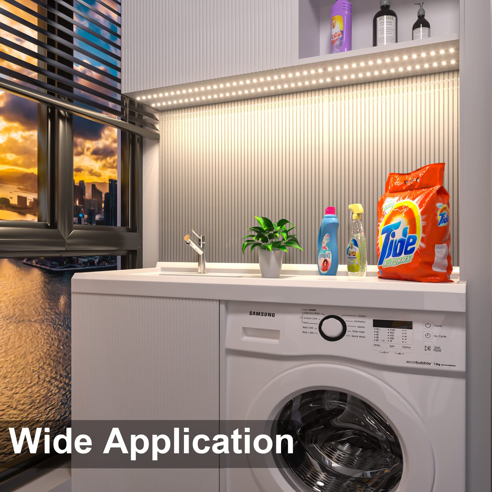 Wobane Led Cabinet Lights, 4 Pcs 20Inch Led Strip Lights Kit, Under Counter Lighting For Kitchen, Under Desk, Shelf, Display Cas