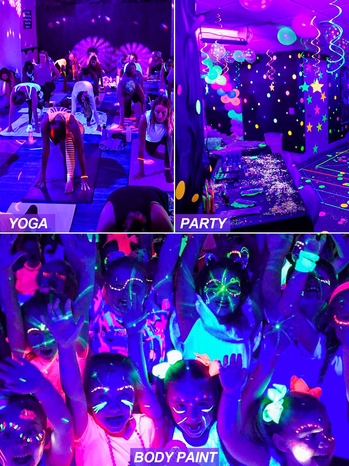 Doreio 120V Blacklight Spotlight 15W Led Landscape Lights With Sensor - 4 Pack For Glow Parties