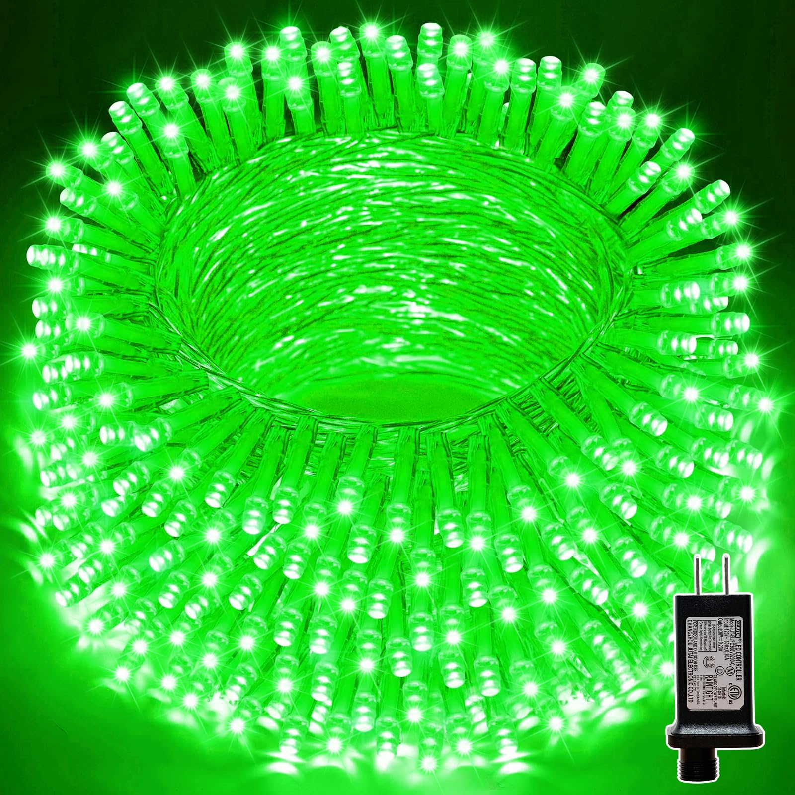 Lamphome 66Ft Christmas Decorative Mini Lights 200 Led Transparent Wire Fairy Starry String Lights Plug In  11 Lighting Modes  For Indoor Outdoor Xmas Tree Wedding Party Decoration (Green)