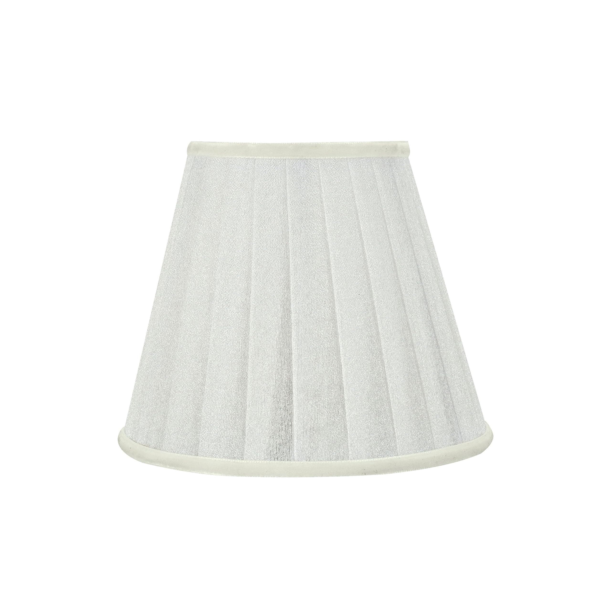 Aspen Creative 33112-2B Small Pleated Empire Shape Chandelier Clip-On Lamp Shade, White, 3'' Top X 5'' Bottom X 4-1/4'' Slant, 2