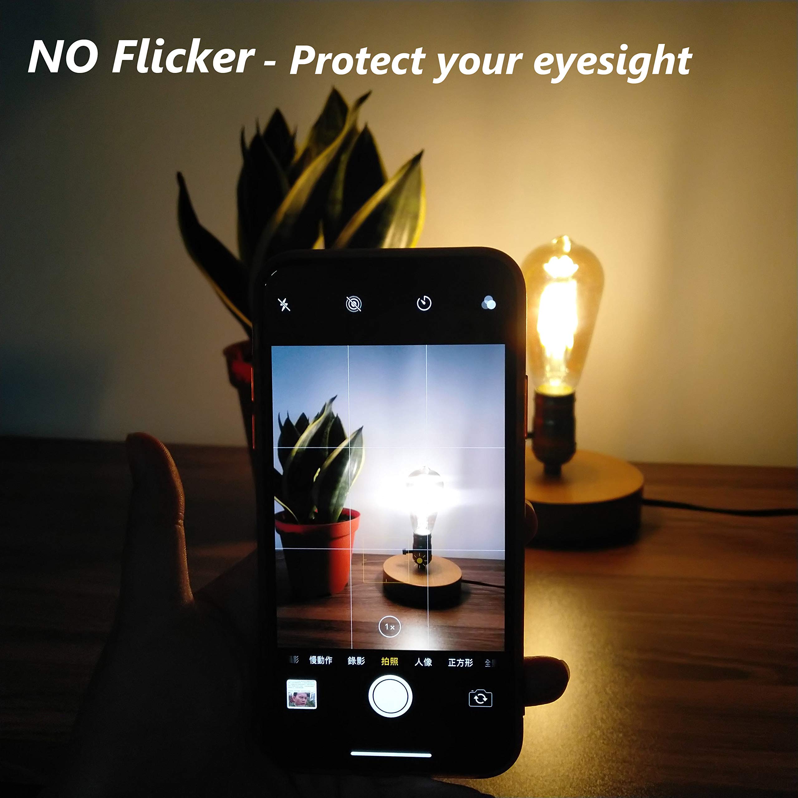 Led Dimmable Edison Light Bulbs 4W, 2200K-2400K Warm White (Amber Glass) St64, E26 Base Pack Of 6