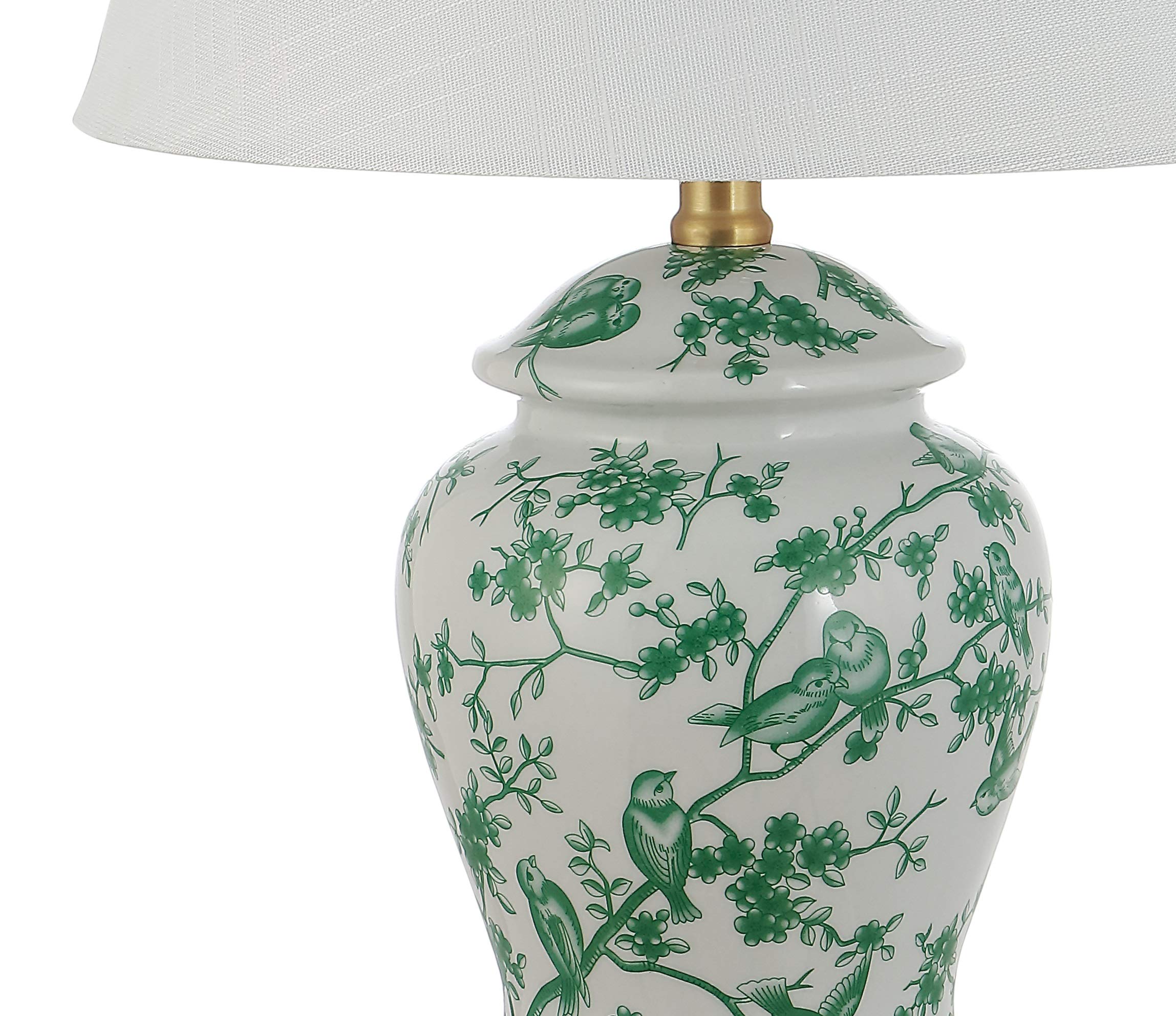 JONATHAN Y Penelope LED Table Lamp Ceramic 22in Green/White Model JYL3005B for Bedroom Living Room Office Nightstand