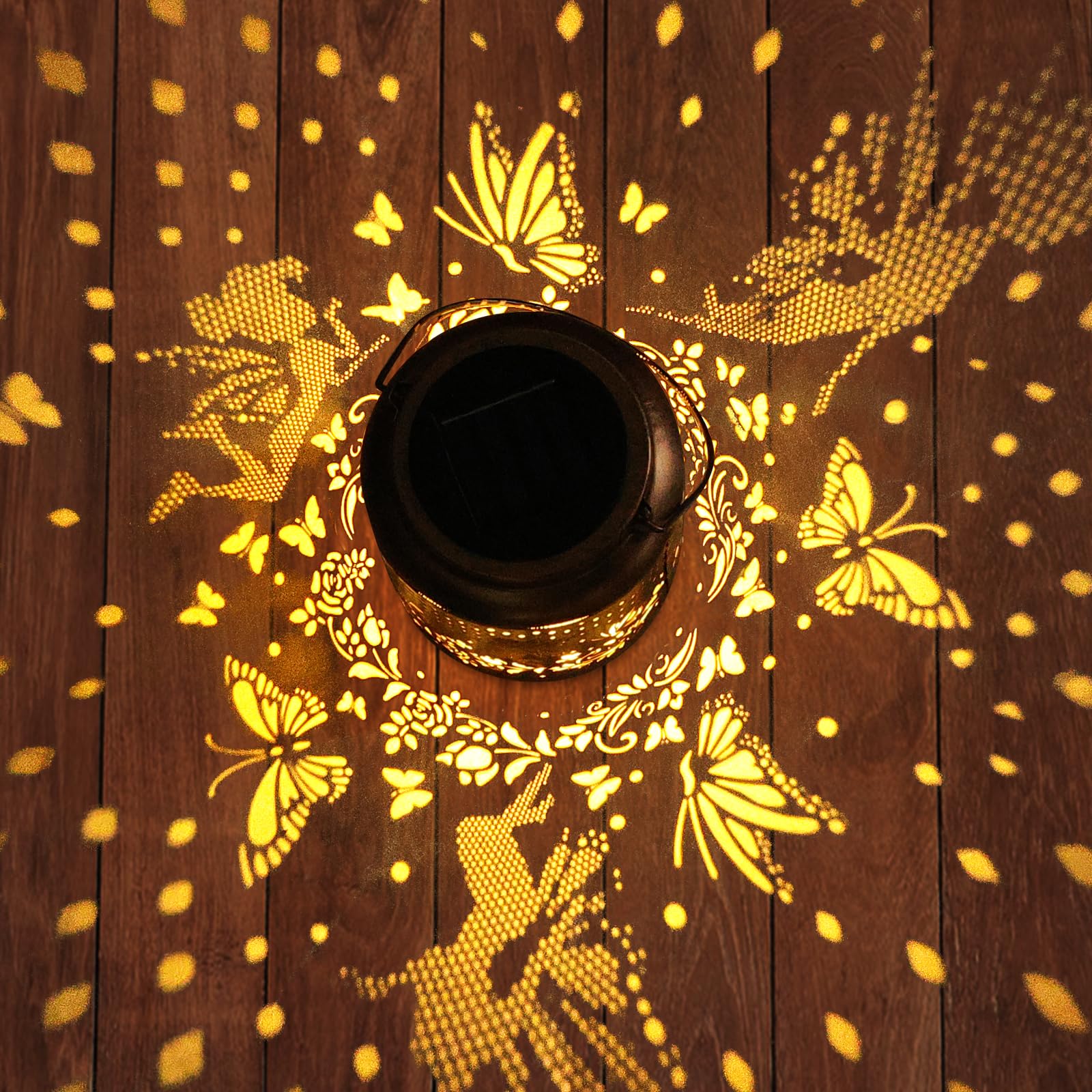 Solar Lanterns Outdoor Hanging Lantern Lights  Fairy Butterfly Metal Decor Lantern Waterproof Solar Lights Led Decorative Outside For Garden Yard Patio  Birthday Gifts For Mom Grandma Women Christmas