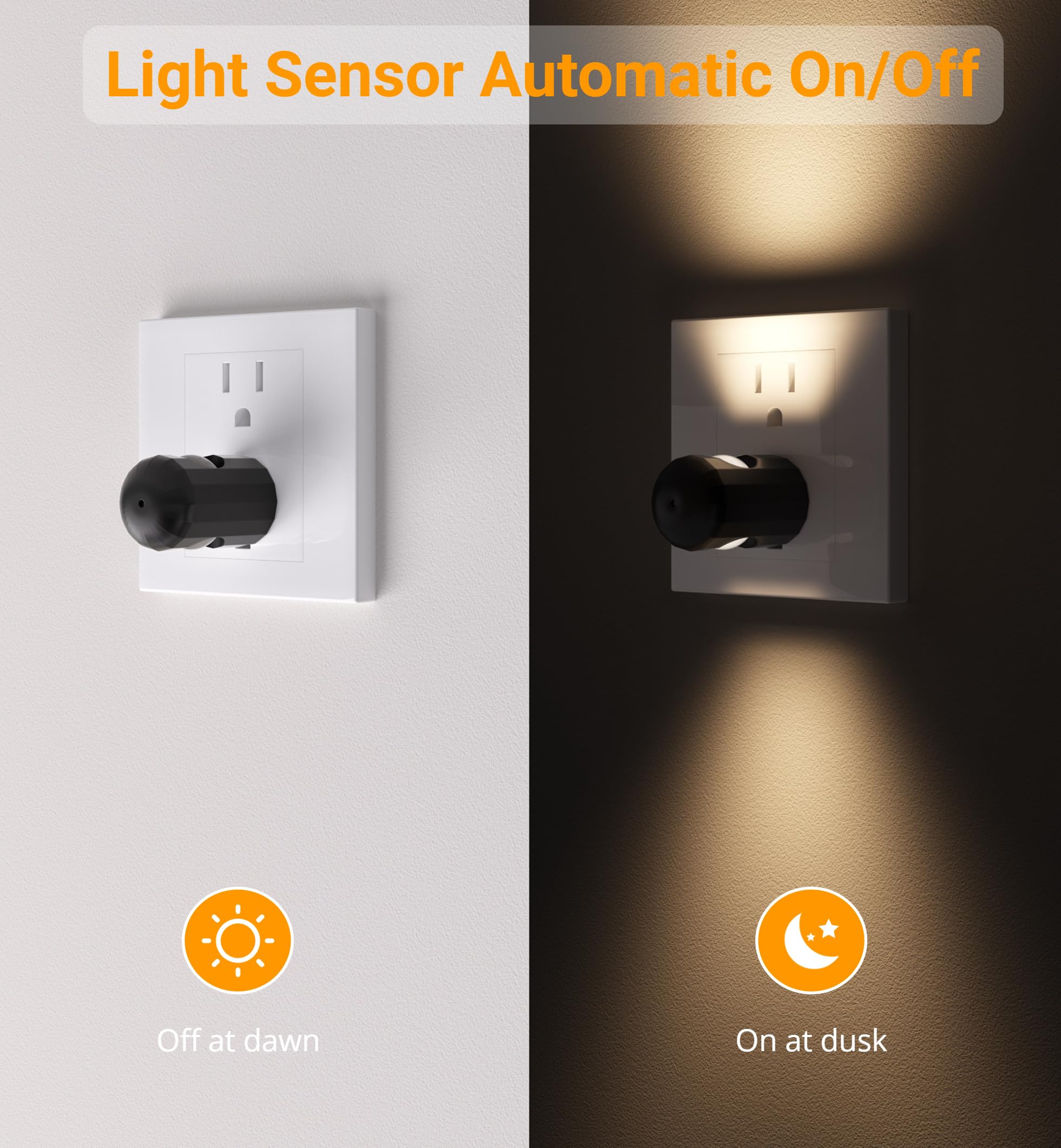 TSEXES LED Night Lights 6 Pack with Dusk to Dawn Sensor, 3000K Soft White, Plug-in for Kids, Kitchen, Hallway, Bathroom, Bedroom