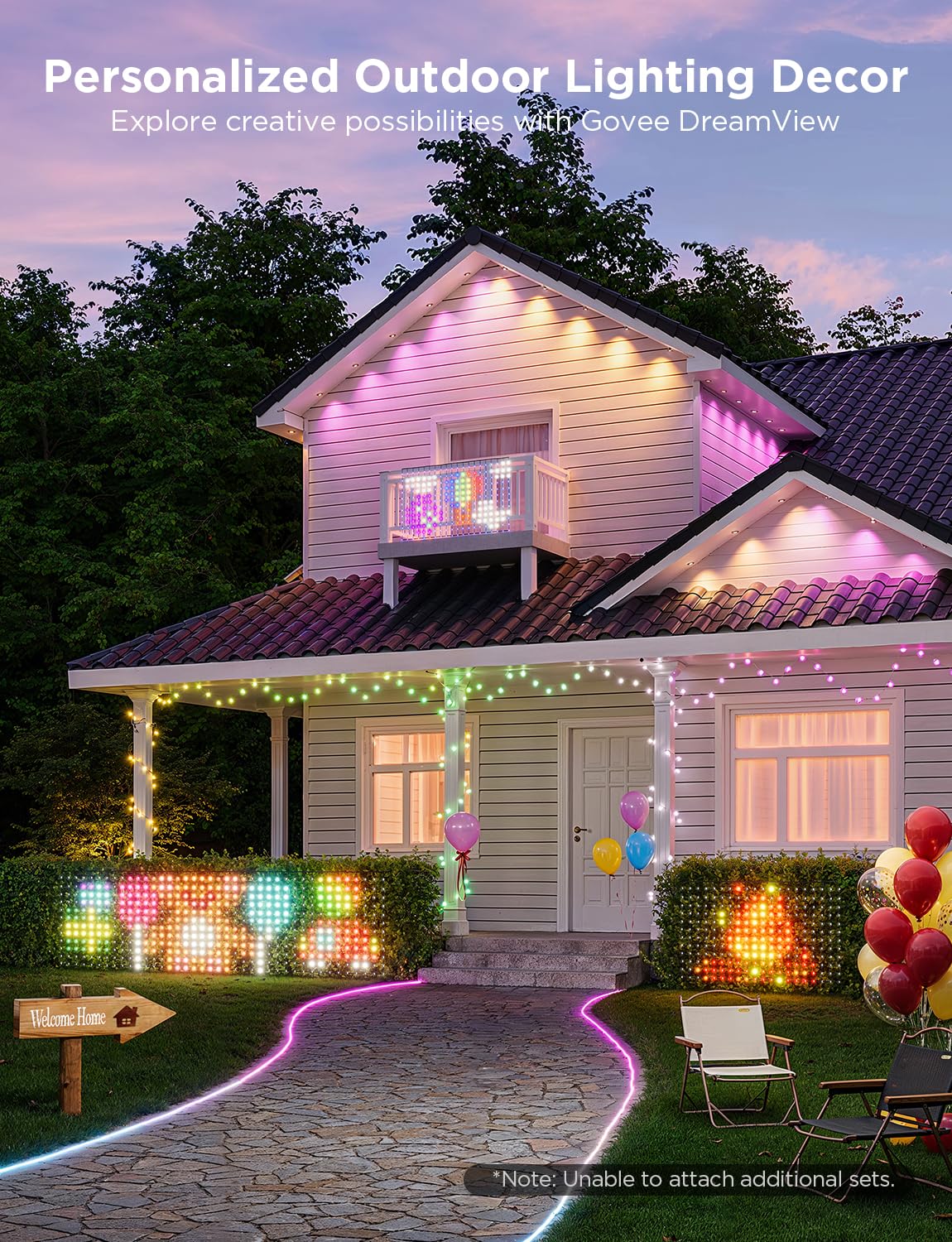 Govee Outdoor Net Lights, 2.8    4.7Ft With Rgbic And Diy Functions, 240 Leds Smart Net Lights With 64 Modes For Bush Patio Deco