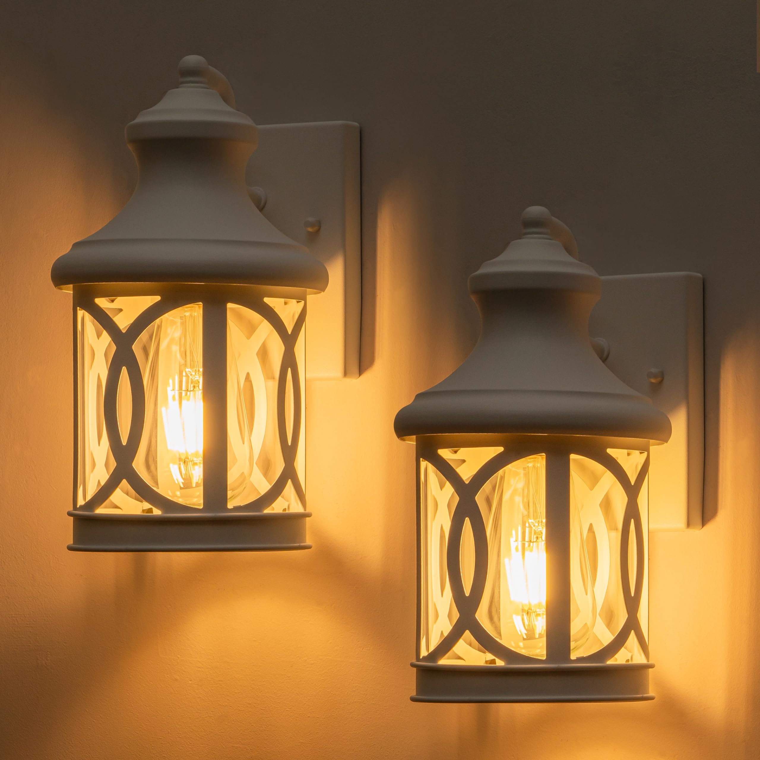 Laplusbelle Outdoor Wall Sconce, White Modern Outdoor Wall Lights, Waterproof Exterior Light Fixture Porch Sconces, Outdoor Ligh