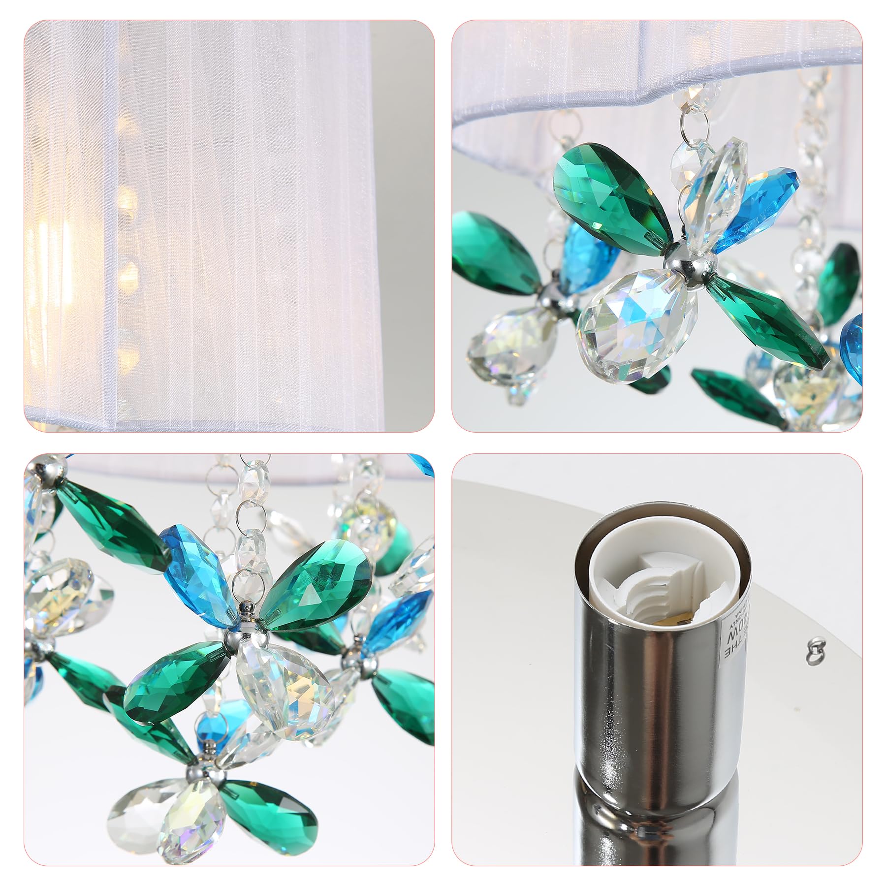 3 Light Mini Chandelier Bedroom Ceiling Light 13'' Small Crystal Chandelier Farmhouse Flush Mount Light With Handmade Flower Lam