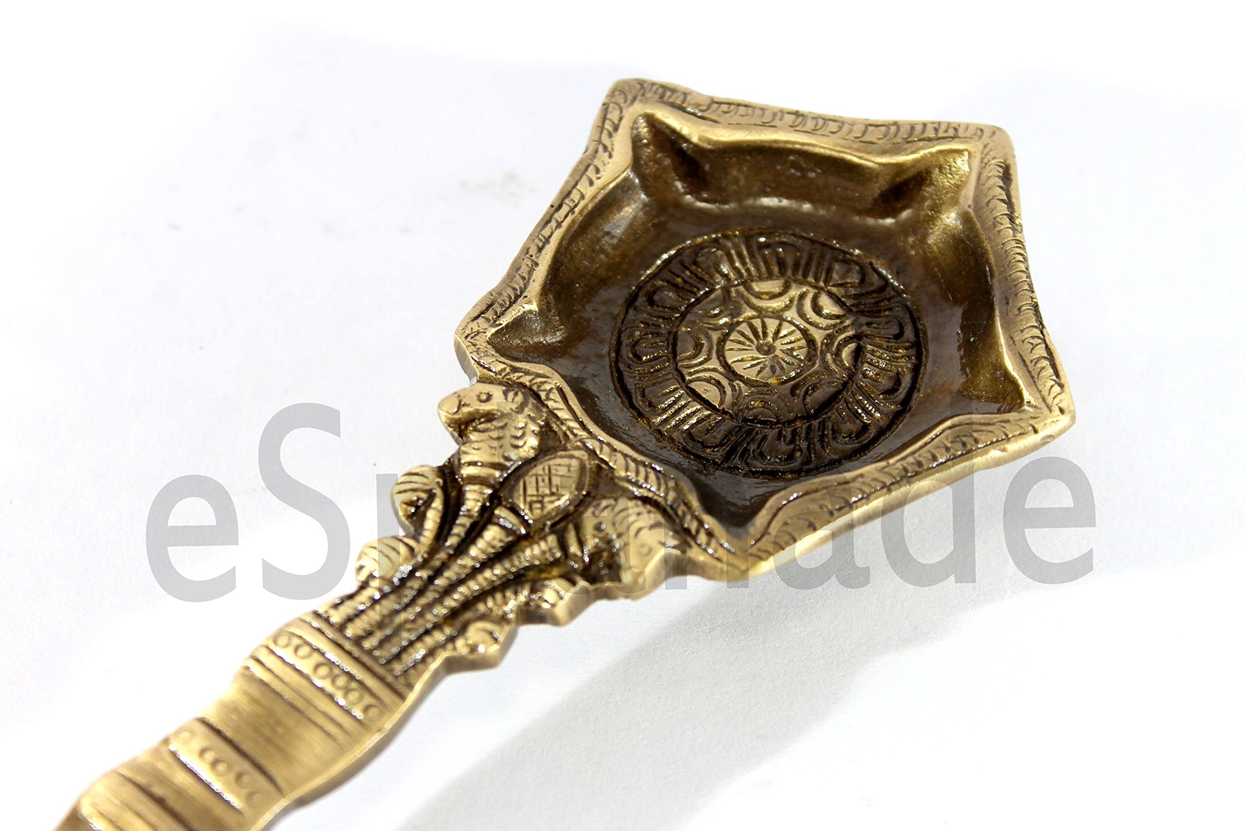 Esplanade Brass Panchmukhi Nag Head Diya | 8.5 Oil Lamp | Golden Decor
