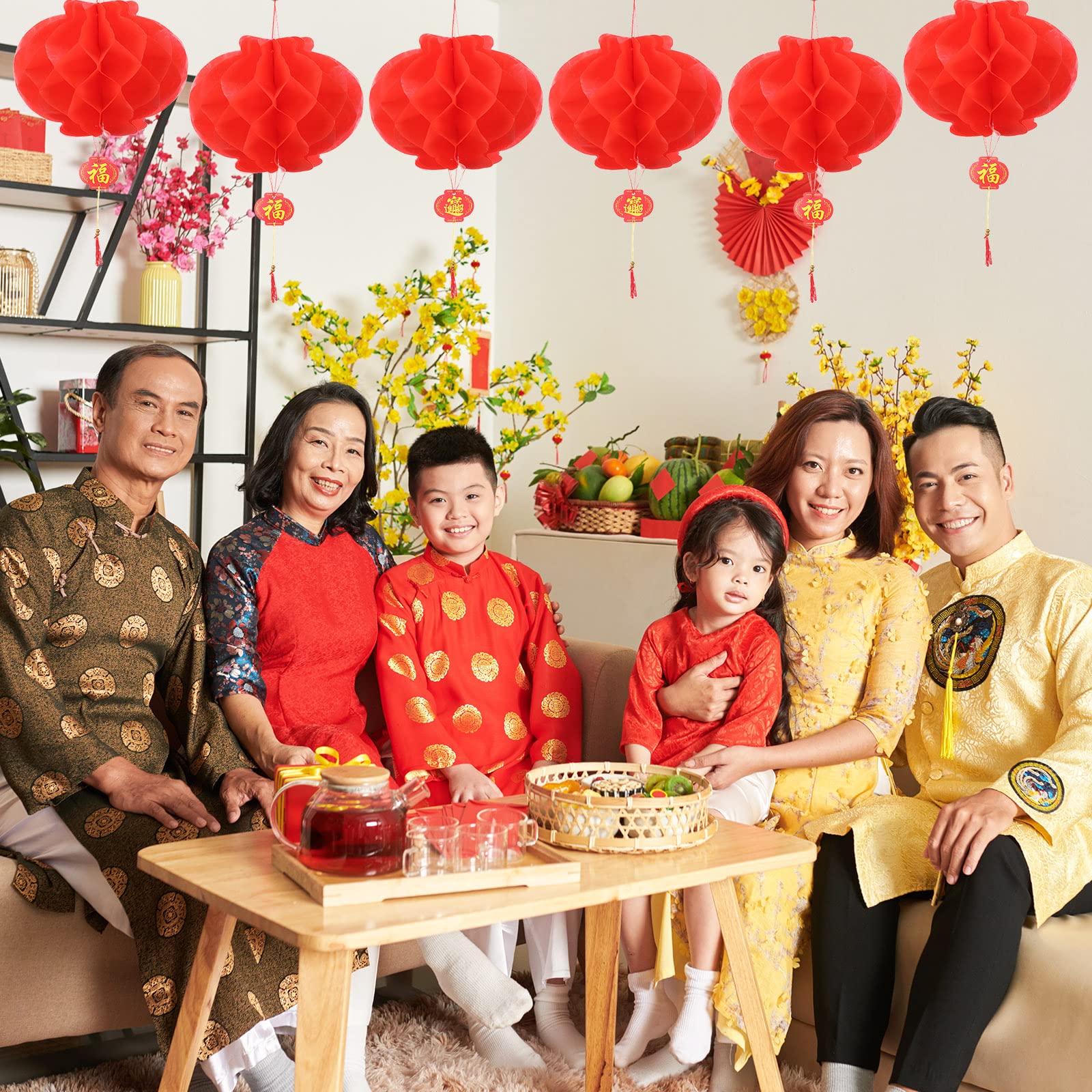 70 Pcs 10 Inch Chinese Red Paper Lanterns Decorations Chinese New Year Paper Lantern Decoration For Lunar New Year Spring Festiv