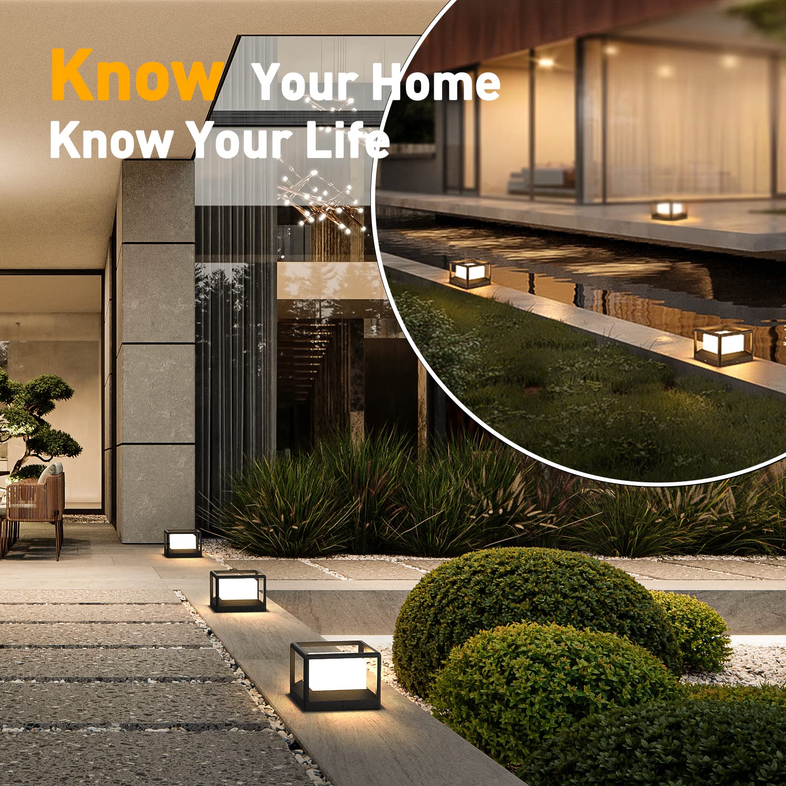 Mvbt Waterproof Outdoor Post Light - Modern 9.1&quot; Cap Lamp For Yard, Deck, Patio, Garden