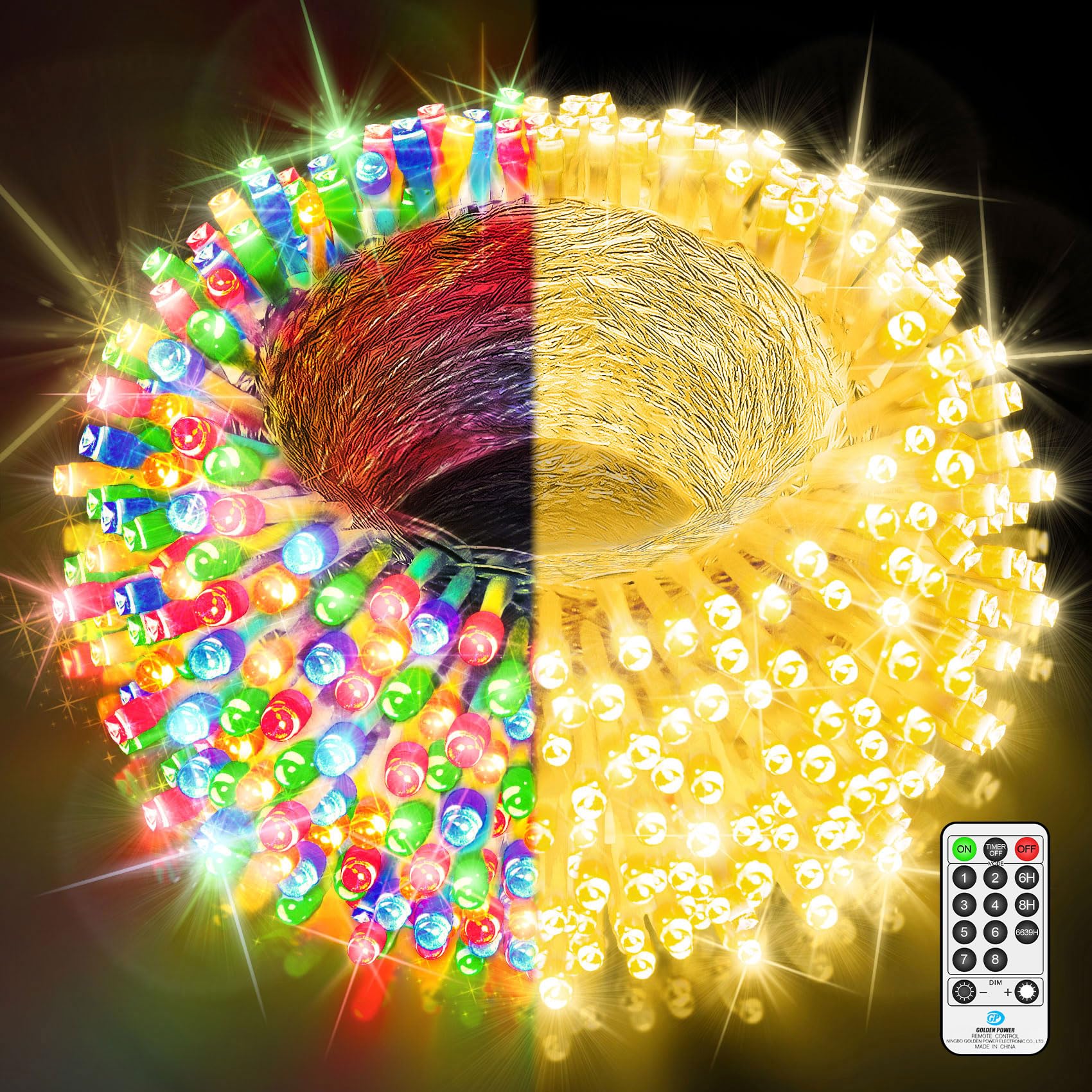 Jxledayy 328 Ft 720 Led Color Changing String Lights - Timer, Warm White To Multicolored