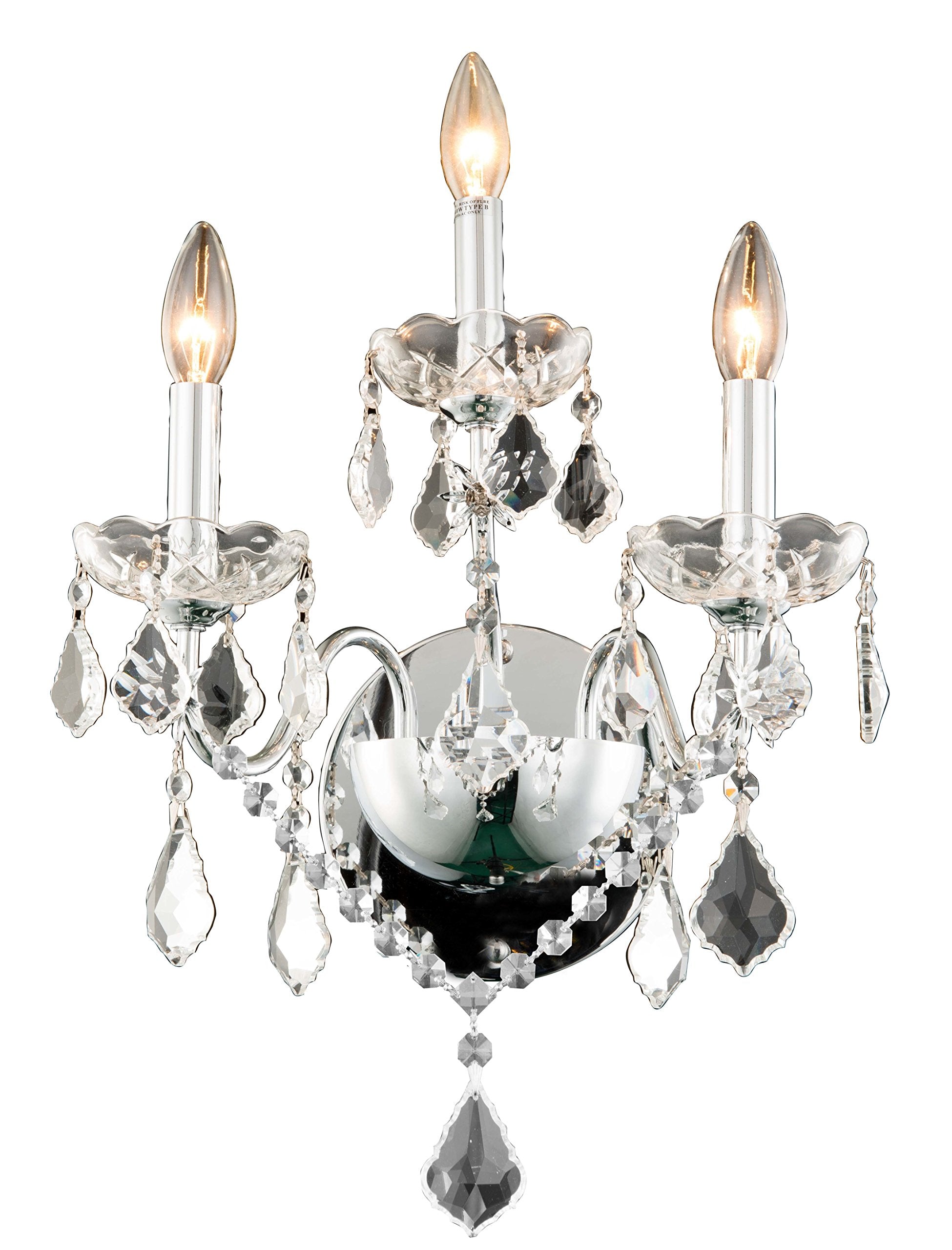 Elegant Lighting 2015W3c-Rc 13 x 17 in St Francis collection Wall Sconce - Royal cut- chrome