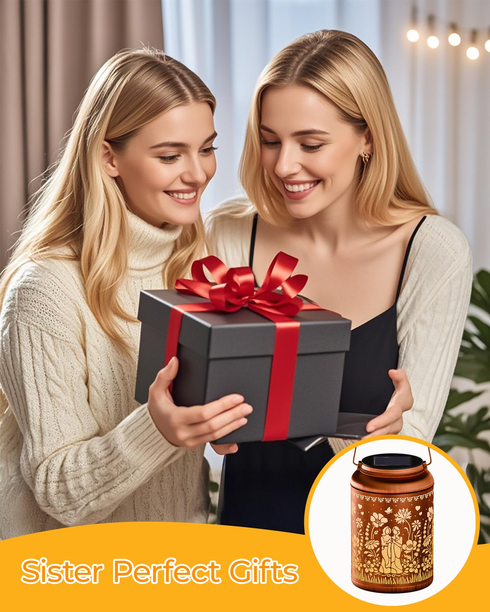 Christmas Stocking Stuffers For Women Solar Lanterns Outdoor Waterproof Sister Gifts From Sister Sister Birthday Gifts  Best Friend Gifts For Women Friendship Bestie (Sister  1)