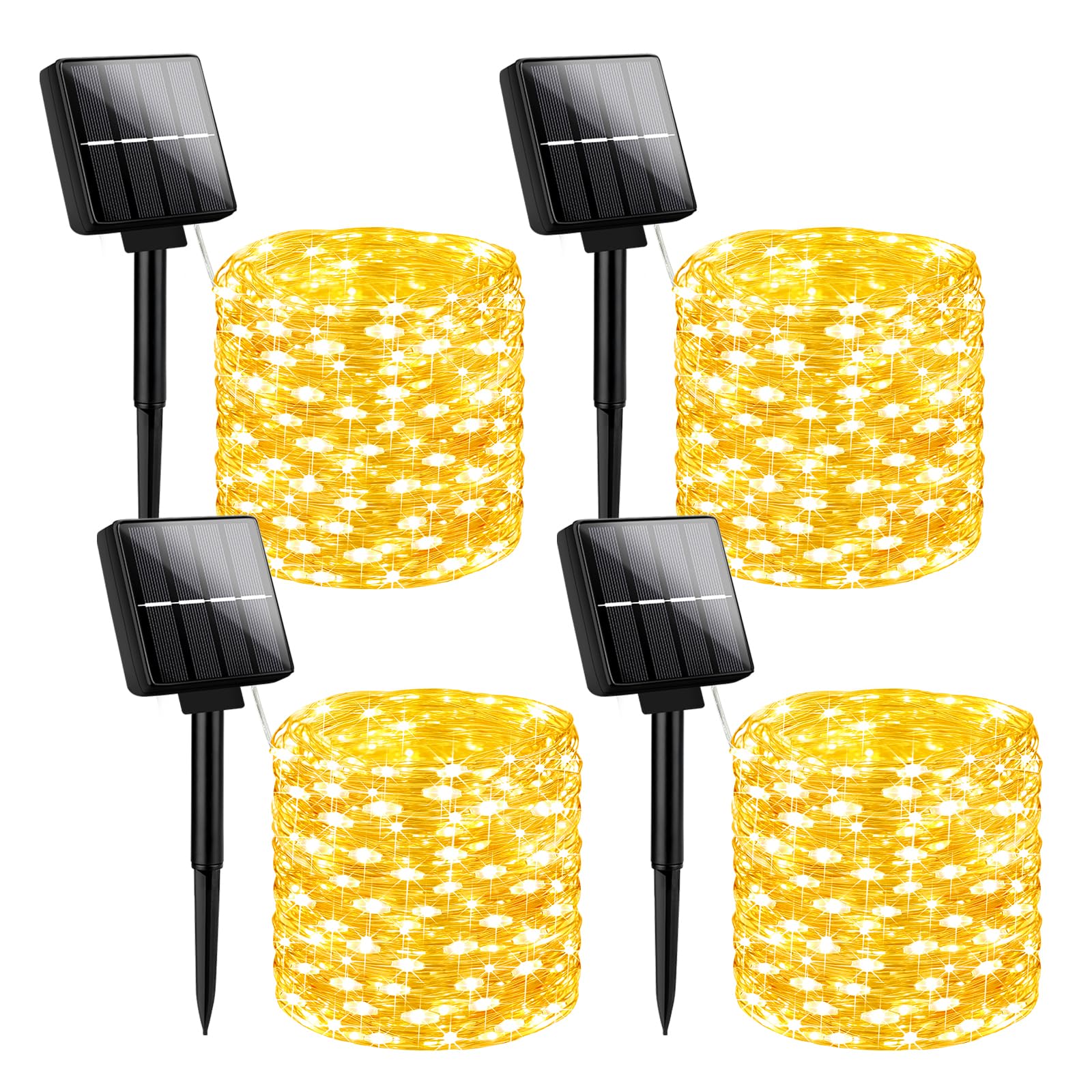 Brightever Solar Fairy Lights, 400 LED, 160FT, Waterproof, 8 Lighting Modes, Warm White, Model OKDMX-KN-SSL-01-WW