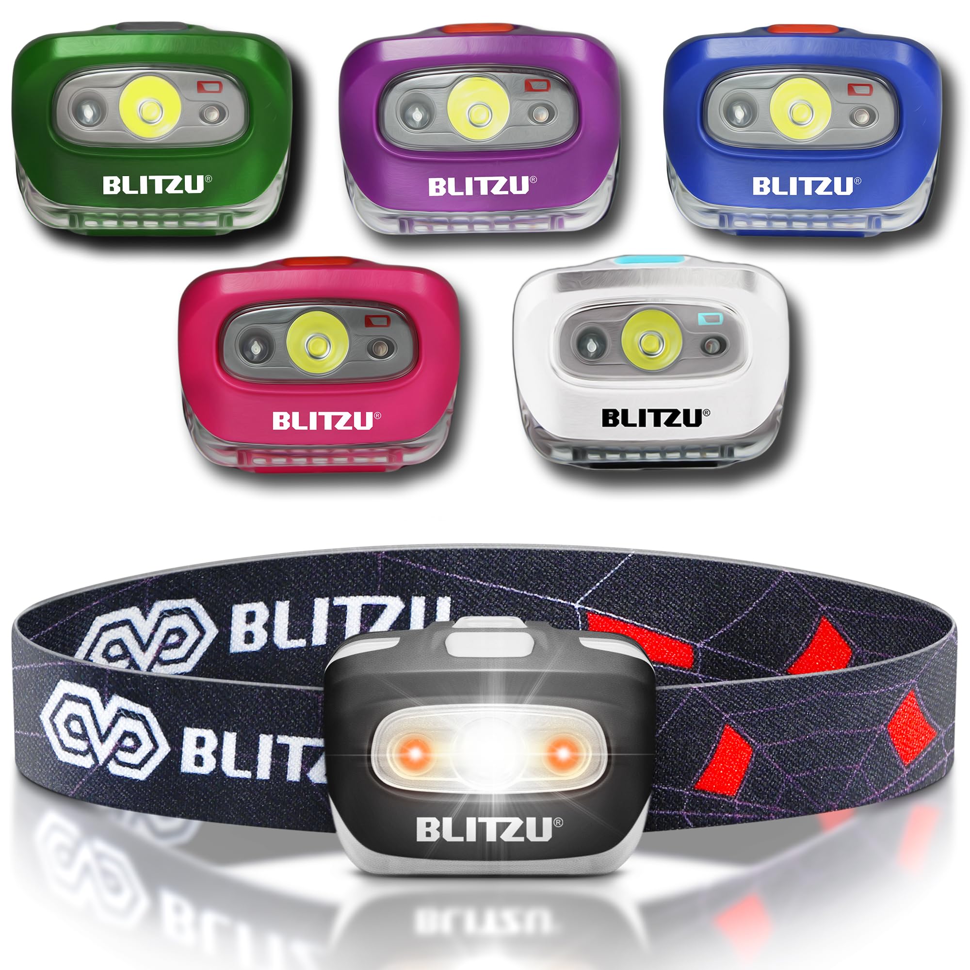 BLITZU Headlamp for mature-themeds, Black, Plastic, Camping Gear, Model BLITZU