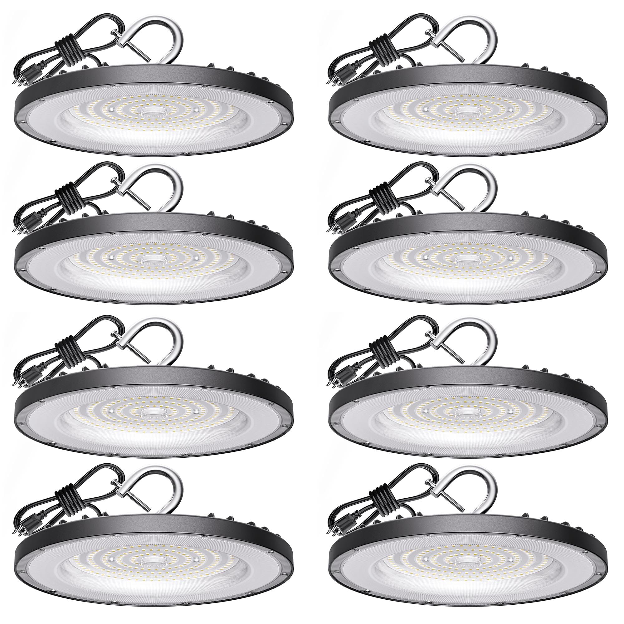 Yihuven 8 Pack Ufo Led High Bay Light 150W, 21000Lm, 5000K, Ip65 Waterproof