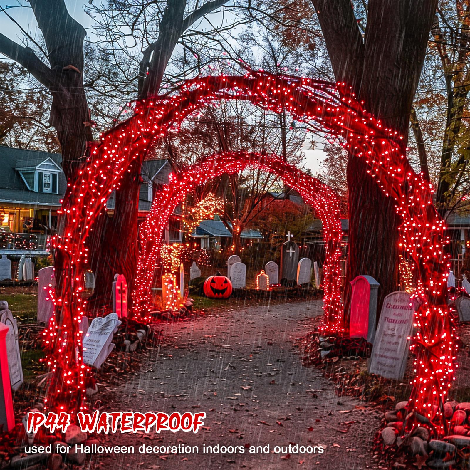 JMEXSUSS 150 LED Red Christmas Lights, 59 Ft Waterproof Connectable String Lights, 8 Modes for Indoor Outdoor Decor