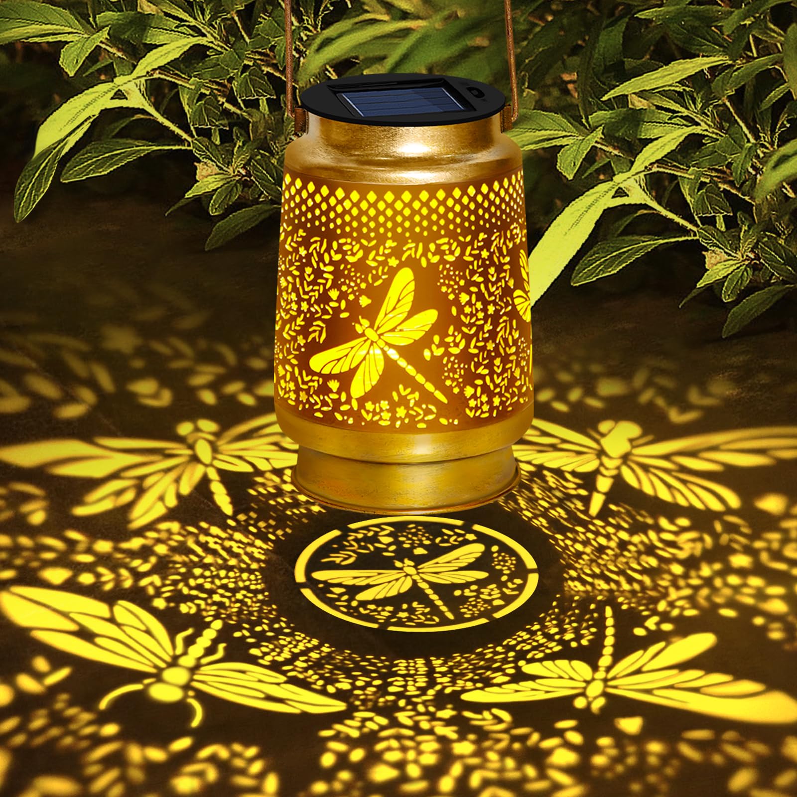 Dragonfly Solar Lanterns Outdoor Waterproof,Hanging Solar Lights Dragonfly Garden Decor,Mother'S Day Gifts For Women Grandma,Met