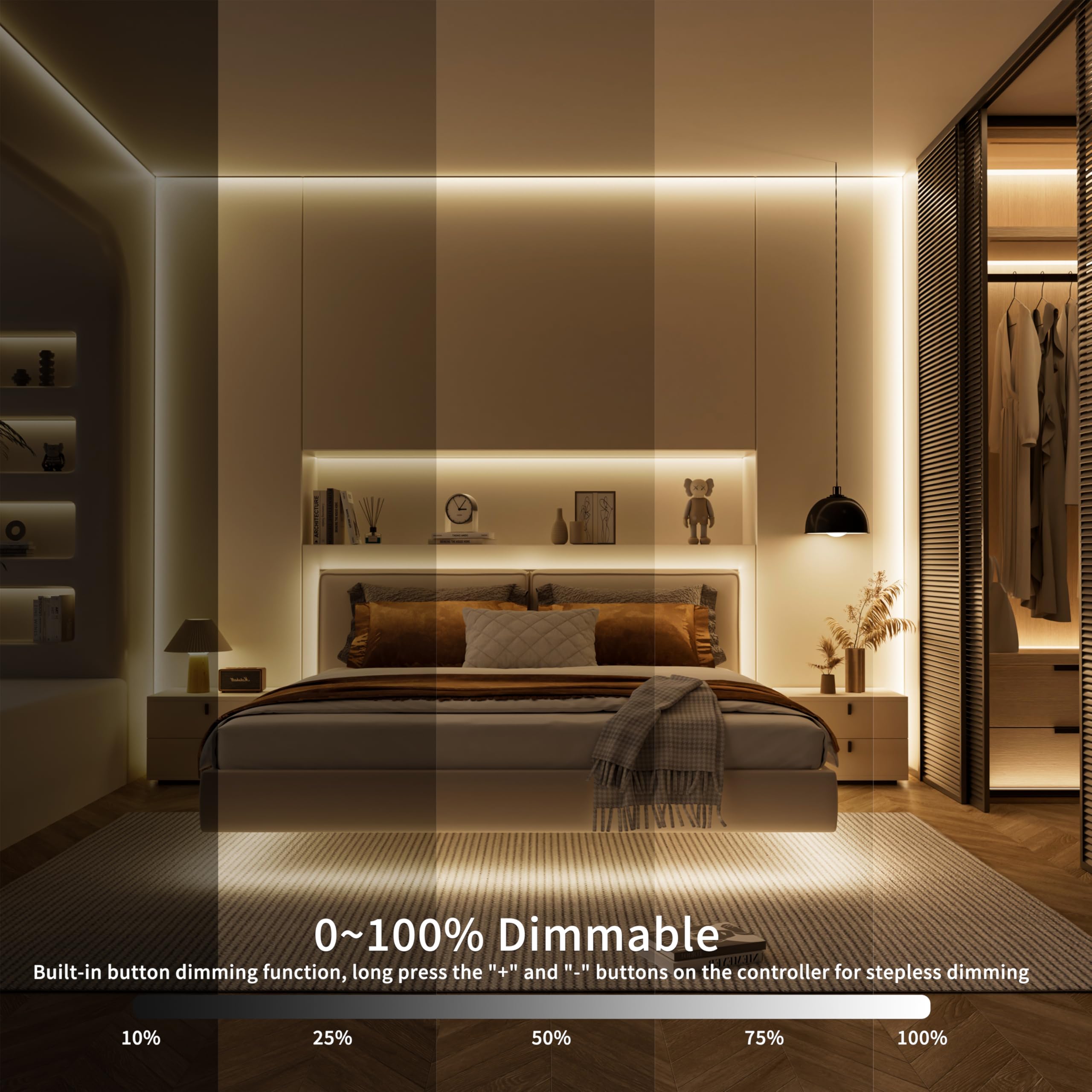 Pautix 5V Usb Cct Tunable Cob Led Strip Lights 6.56Ft/2M,1280Leds 1200Lm 2700K-6500K Dimmable Cri85+ With Rf Remote Tv Backlight