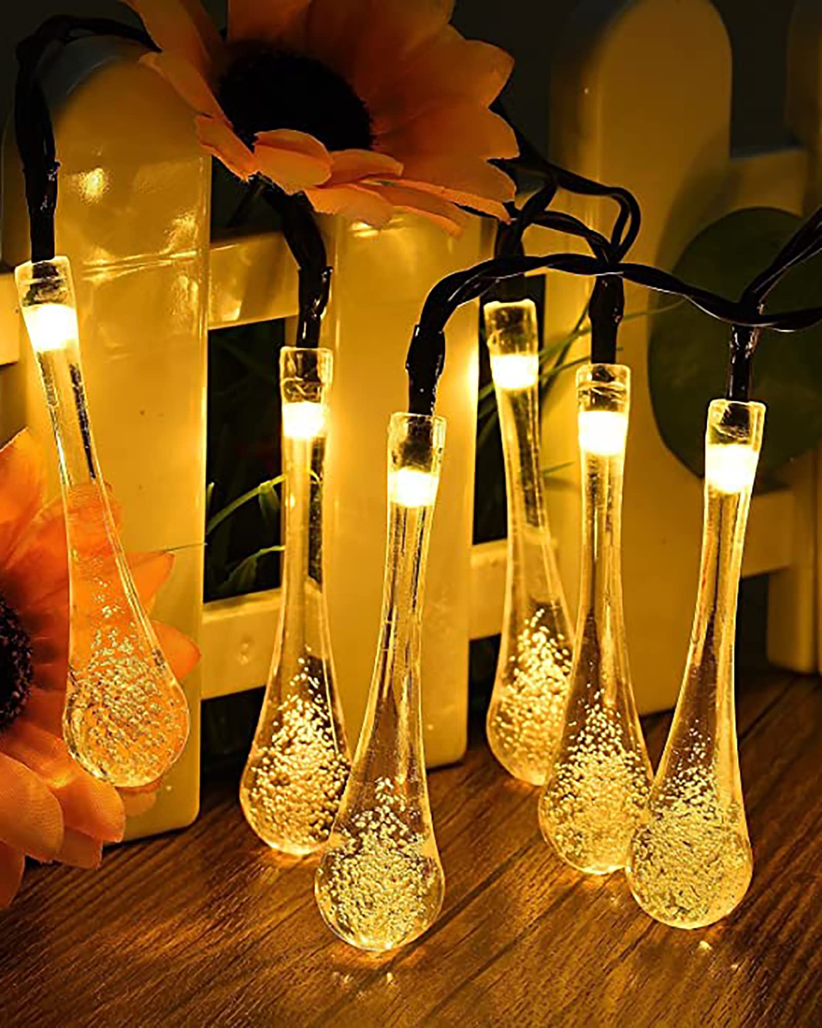 Homesake 50-LED Fairy Copper String Diwali Lights 5m Waterproof, 3AA Battery(Not Included), Warm White (Water Drop)