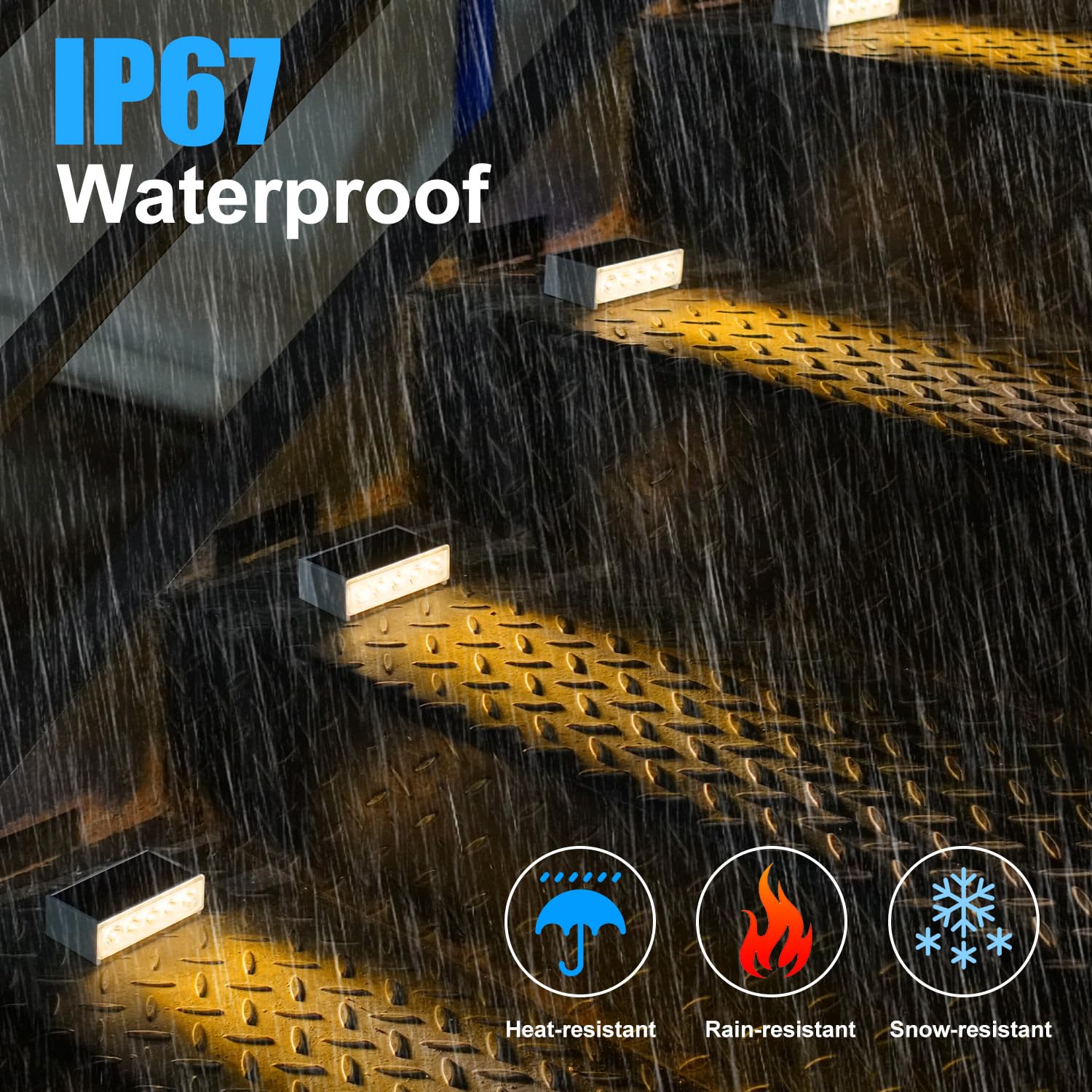 T-Sun Step Light Outdoor Solar Step Lights For Outside Solar Stair Lights Waterproof Led Solar Lights For Stair Deck Pathway Pat