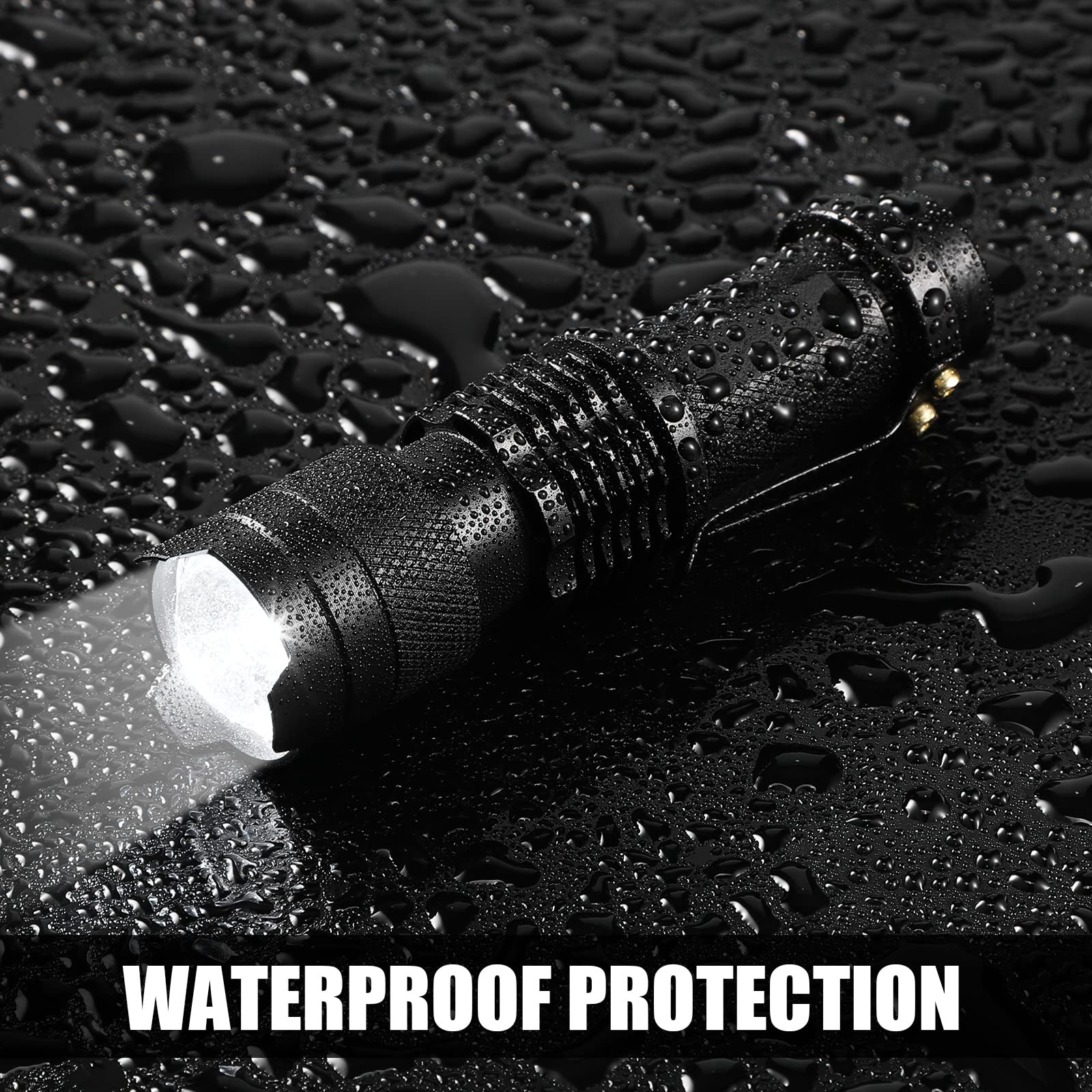 Fumete 20 Pieces Led Flashlight Mini 3 Mode Tactical Torch Small Water Resistant Pocket Flash Light Adjustable Focus Light Pen For Men, Father, Indoor Outdoor Hiking(Black)
