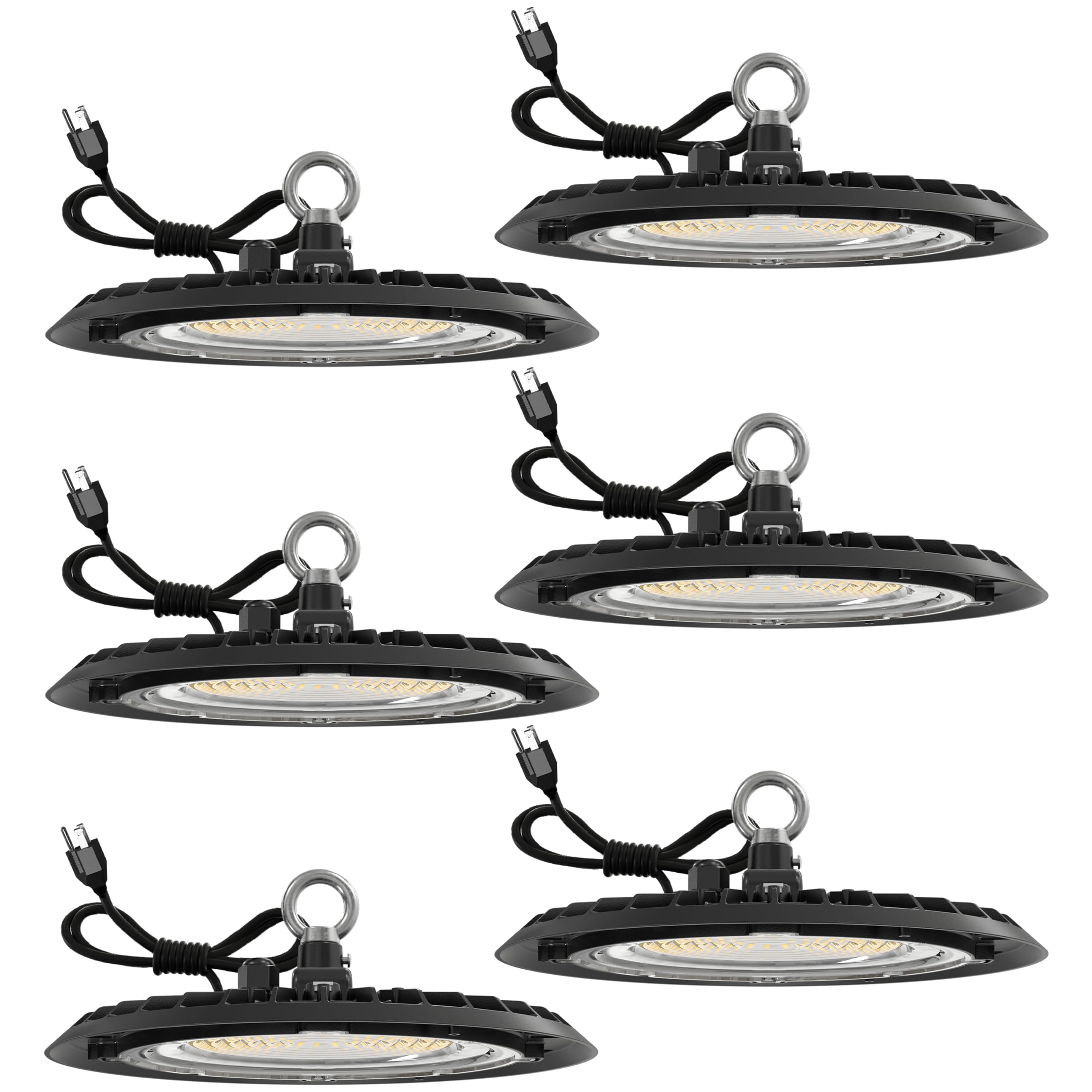 Sunco LED High Bay Light 150W 19500 LM, 5000K Daylight, 6 Pack, Aluminum, UL Listed, IP65 Waterproof, Model UFO-150W-5