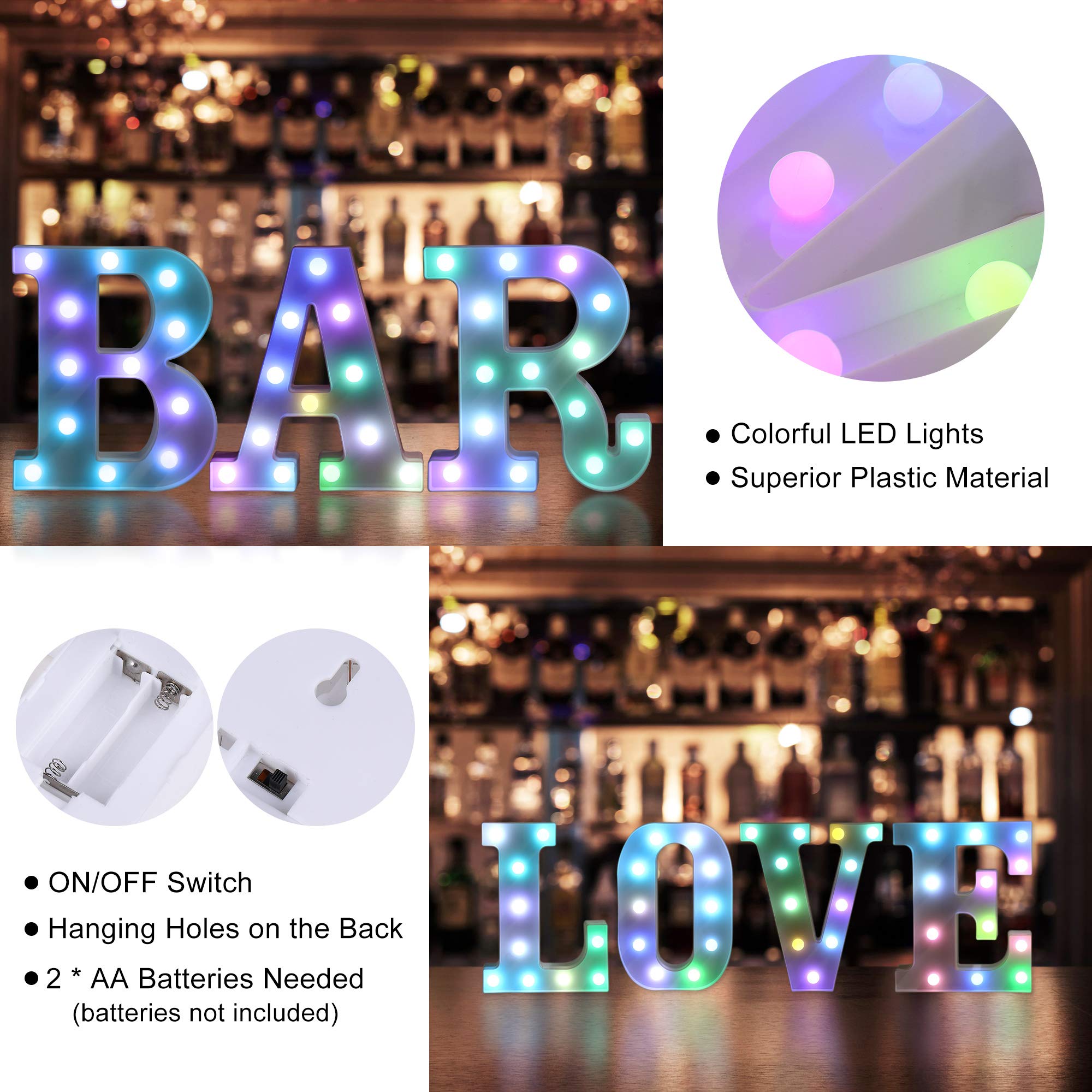 Foaky LED Number Lights - Colorful Marquee Light Sign, Battery Powered, 6, Remote Control for Wedding/Birthday Party Decoration