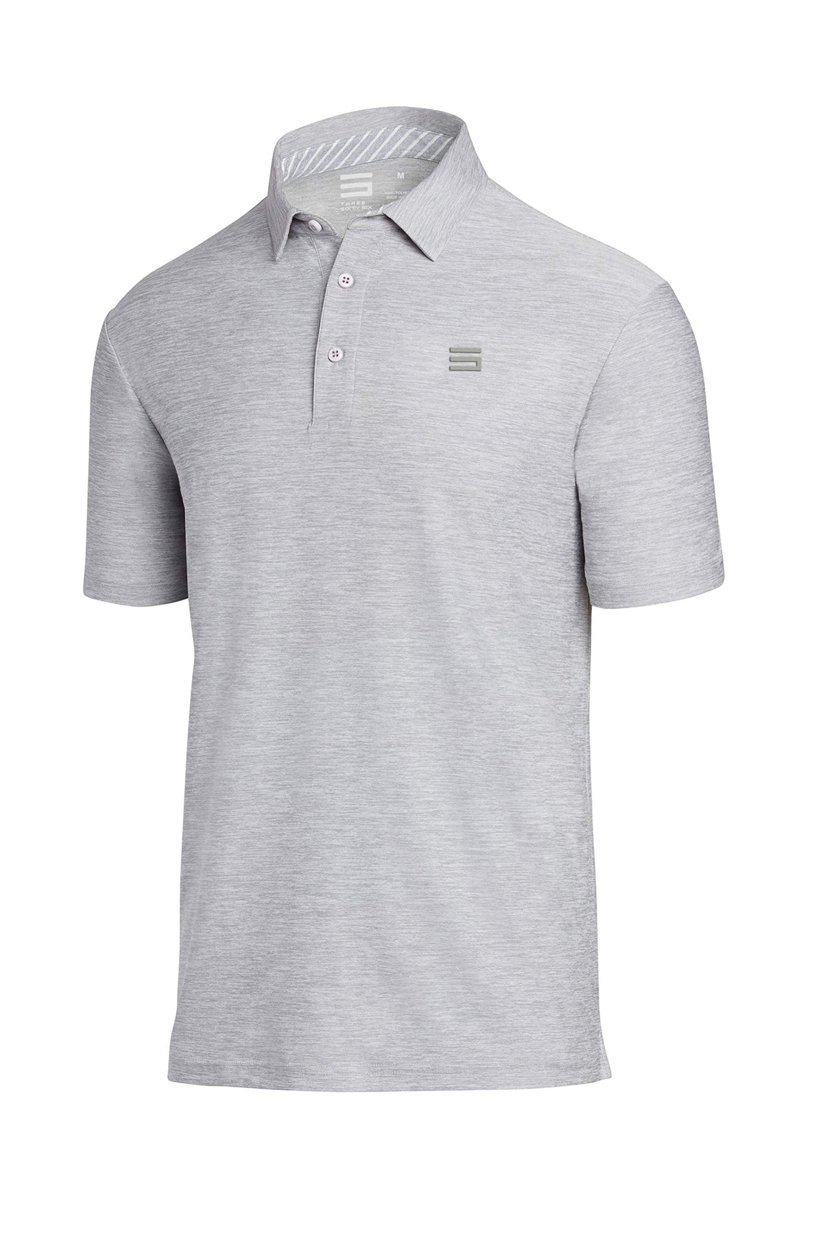 Three Sixty Six Golf Shirts For Men - Dry Fit Short-Sleeve Polo, Athletic Casual Collared T-Shirt Grey