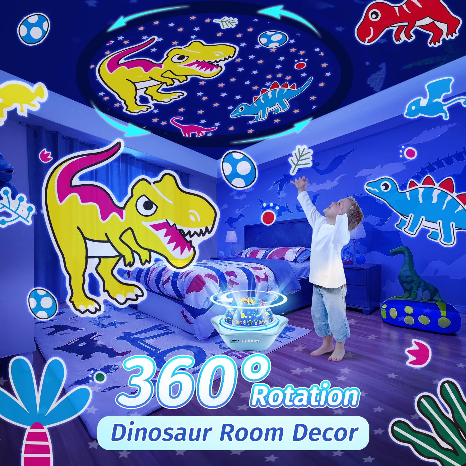 COOLNIGHT Dinosaur Toys for Kids 5-7, 6 Films Star Projector for Kids Toys, Dino Projection Kids Toys Boys 3-5, Toddler Dinosaur