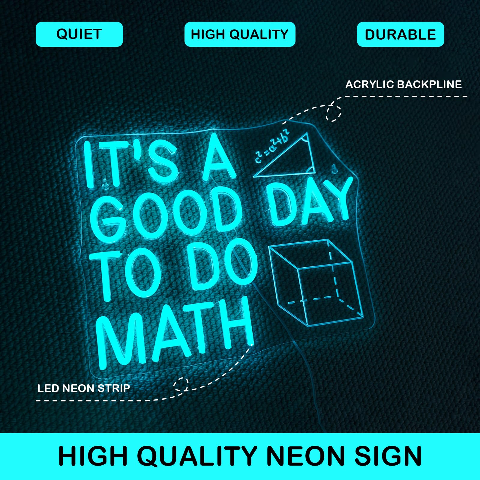 Horseneon ItS A Good Day To Do Math Neon Sign Colorful Led Wall Decor For Classroom Math Teacher Gift Home Office Or Study Room Fun And Inspirational Math-Themed Neon Light