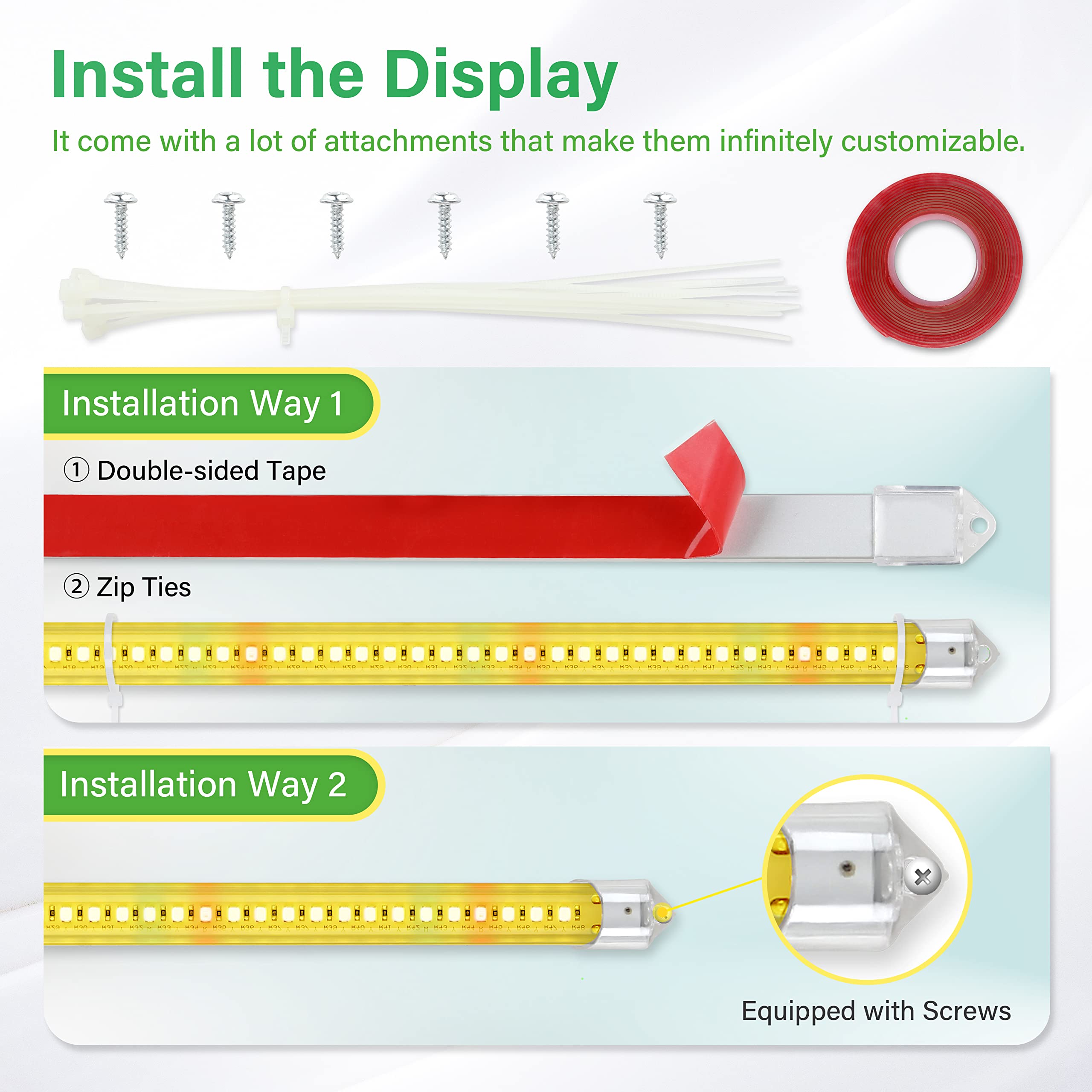 iPower 40W LED Plant Grow Light Strips, Full Spectrum, 3 Tubes, Auto ON/OFF Timer, Yellow, Plastic, 2-Pack