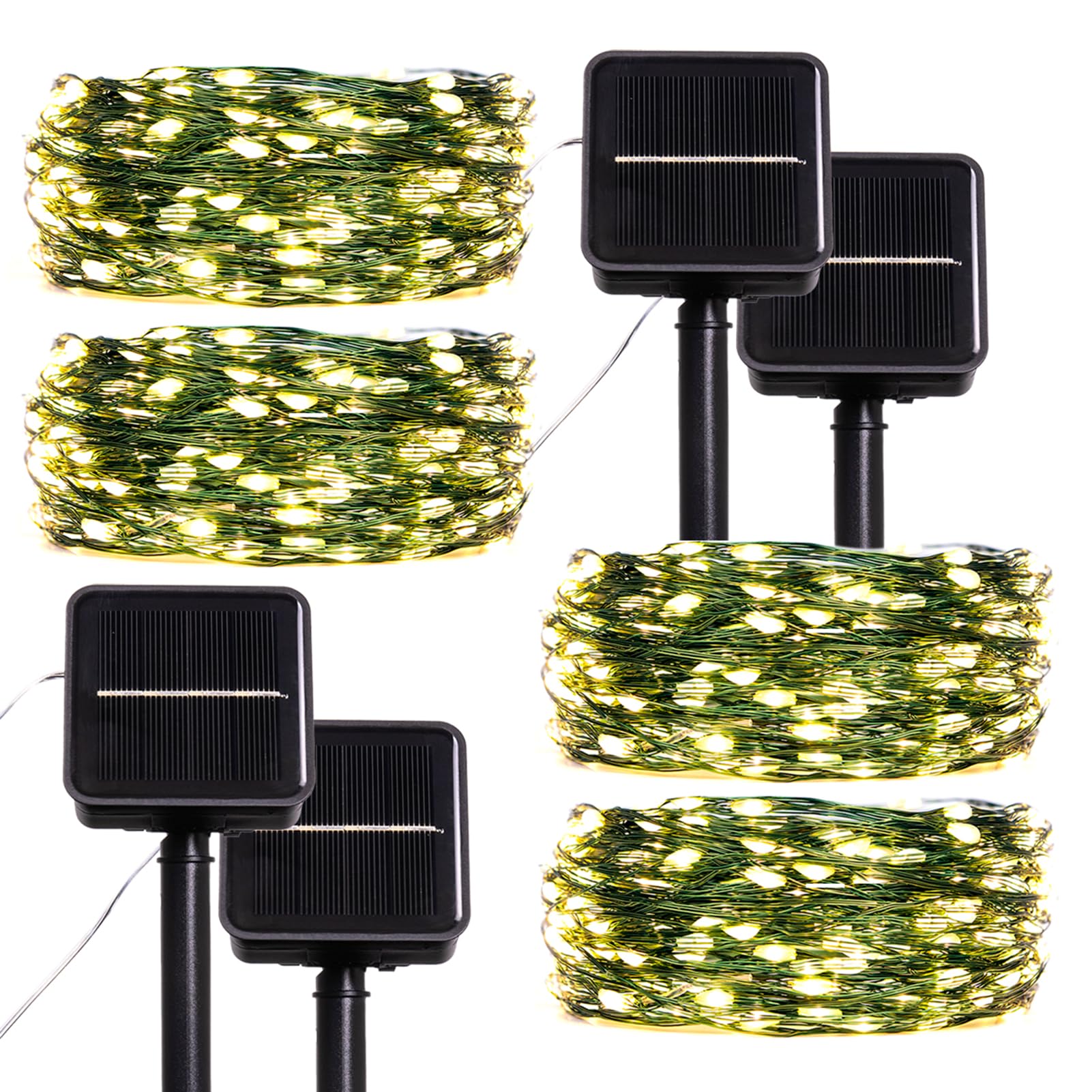 ZELUXDOT Solar String Lights for Outside,33FT 100LEDs (4 Pack) Solar Fairy Lights,Waterproof 8 Modes Outdoor String Light for Pa
