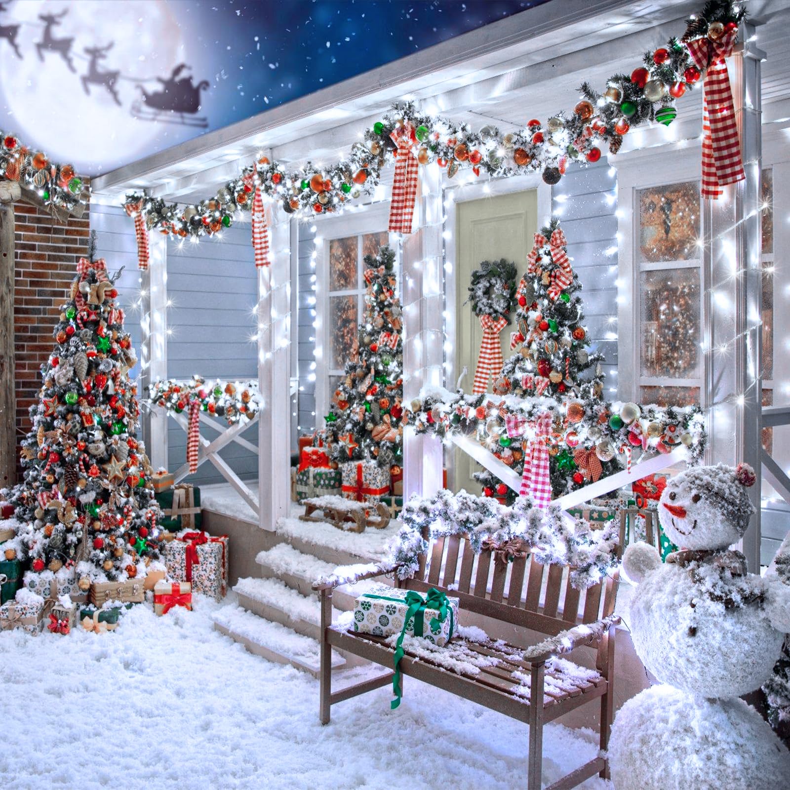 132Ft 400 Led White String Lights Indoor Bedroom, 8 Modes White Christmas Lights Outdoor Clear Wire, Plug In Twinkle Fairy Light