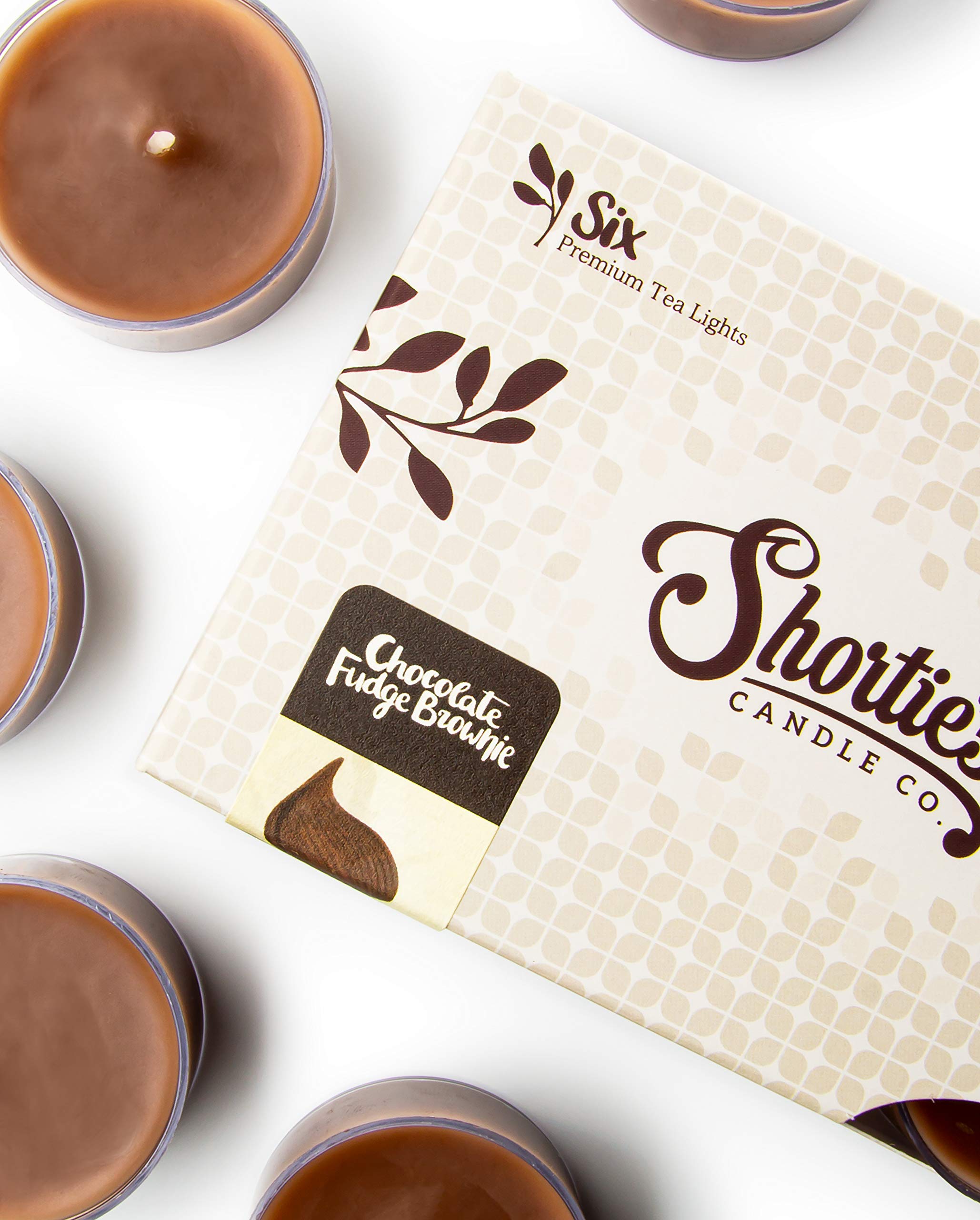 ShortieS Candle Company Bakery enhanced Tealight Candles - 3 Pack, Highly Scented, Paraffin Wax, Chocolate Fudge, Vanilla, Cinnamon, Brown/Beige