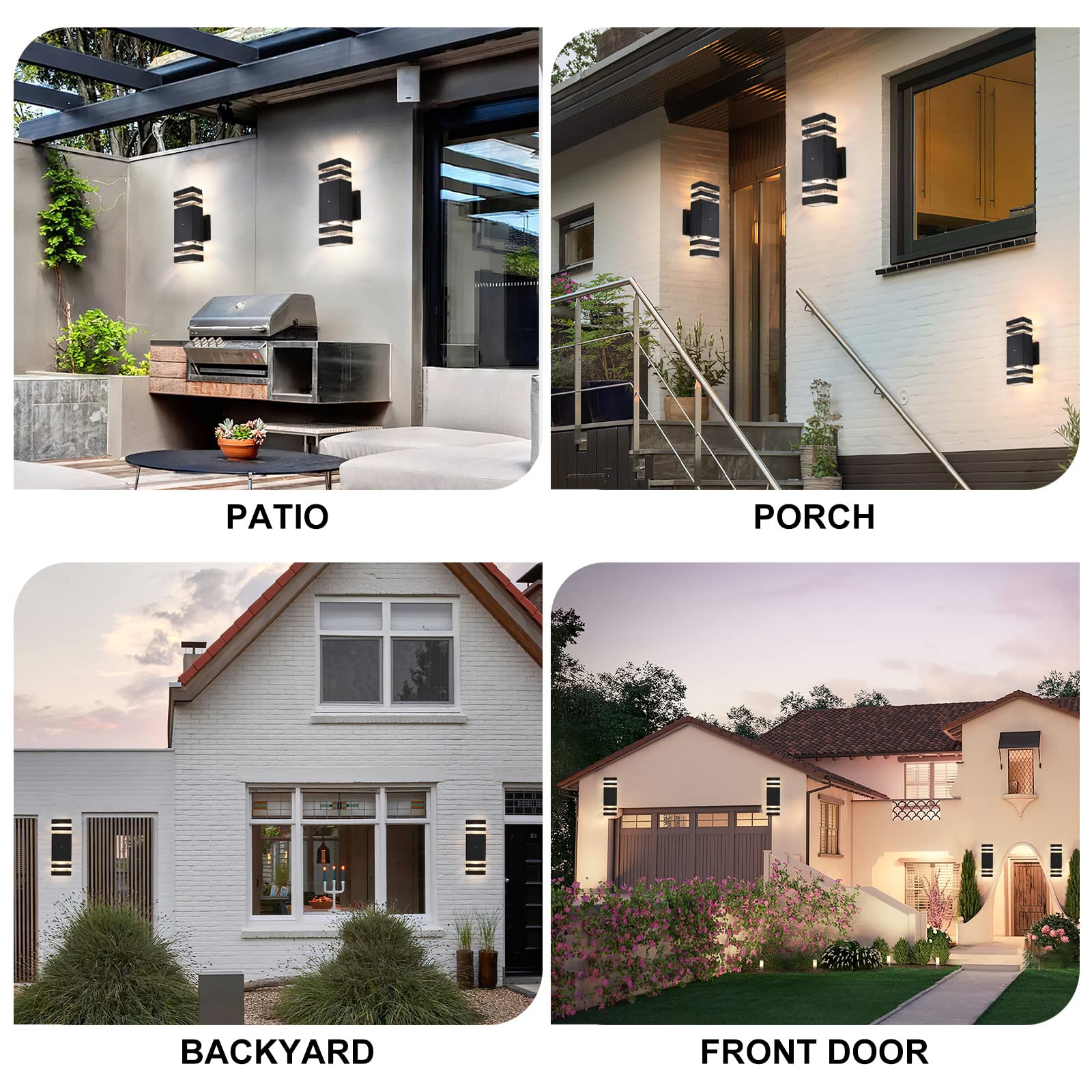 Teblampue Dusk To Dawn Outdoor Wall Lights, 4 Pack Waterproof 3000K Warm White Sconces