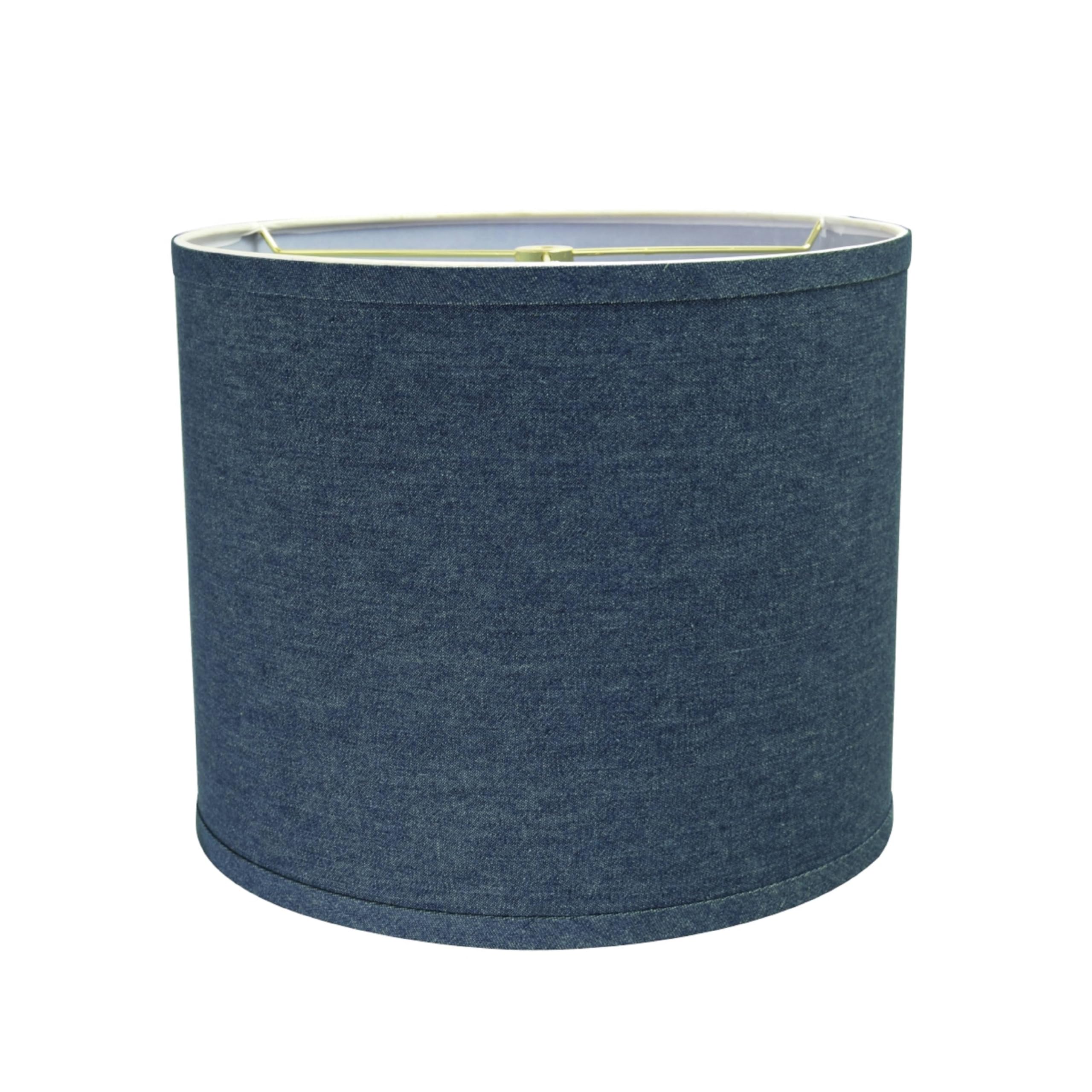 Aspen Creative 31087A Transitional Drum (Cylinder) Shaped Spider Construction Lamp Shade In Washing Blue  12 Wide (12 X 12 X 10)