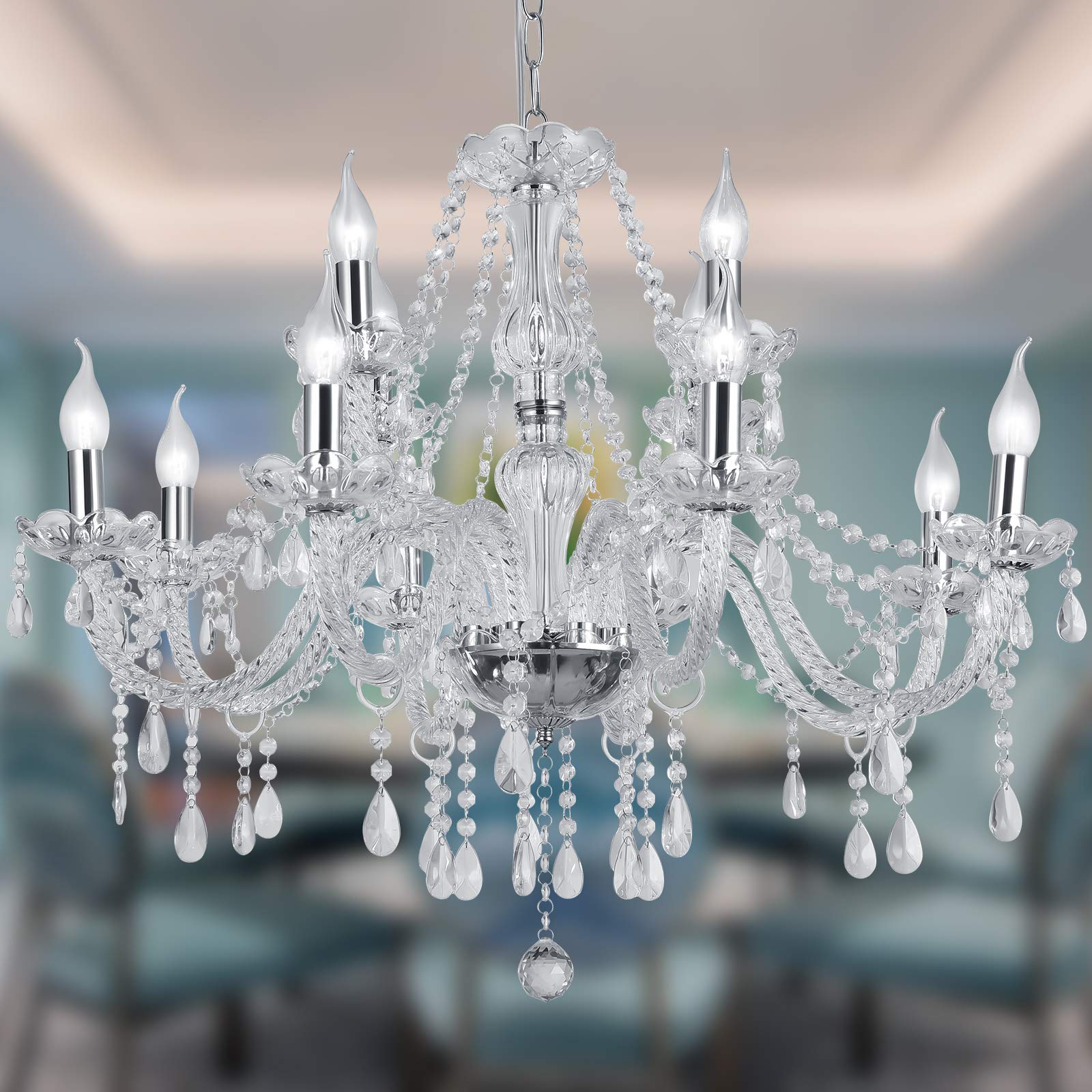 Panghuhu88 Crystal Candle Chandeliers Lighting Modern 15 Lights Pendantceiling Fixture Lamp For Dining Living Room Bedroom Hallw