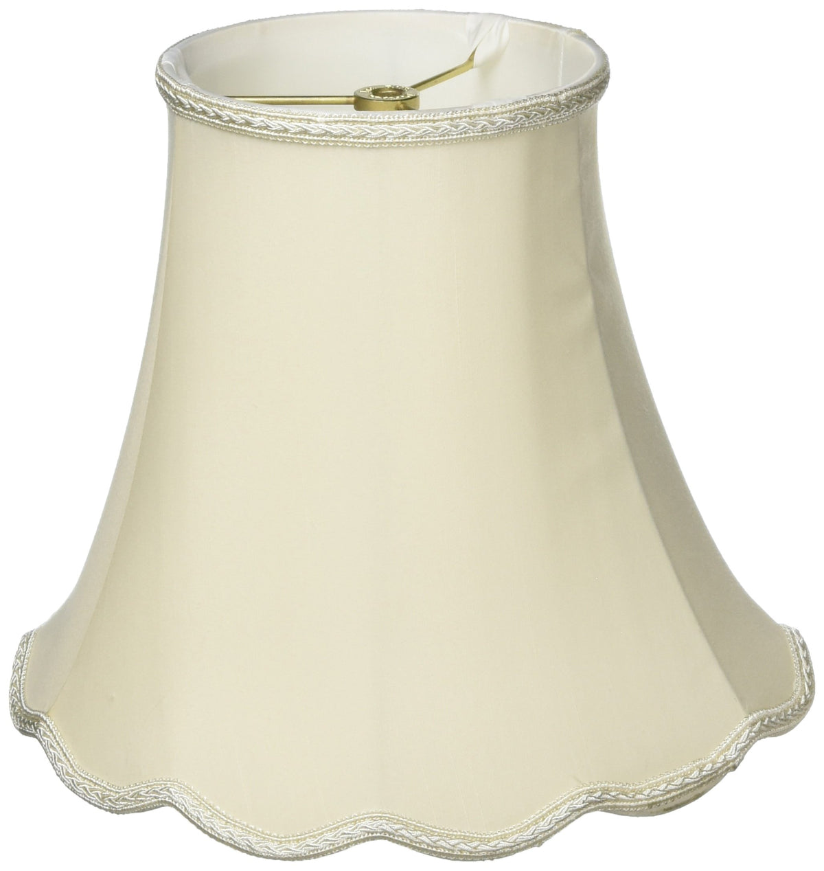 Royal Designs Scalloped Bell Designer Lamp Shade, Eggshell, 6.5 x 12 x 10.25