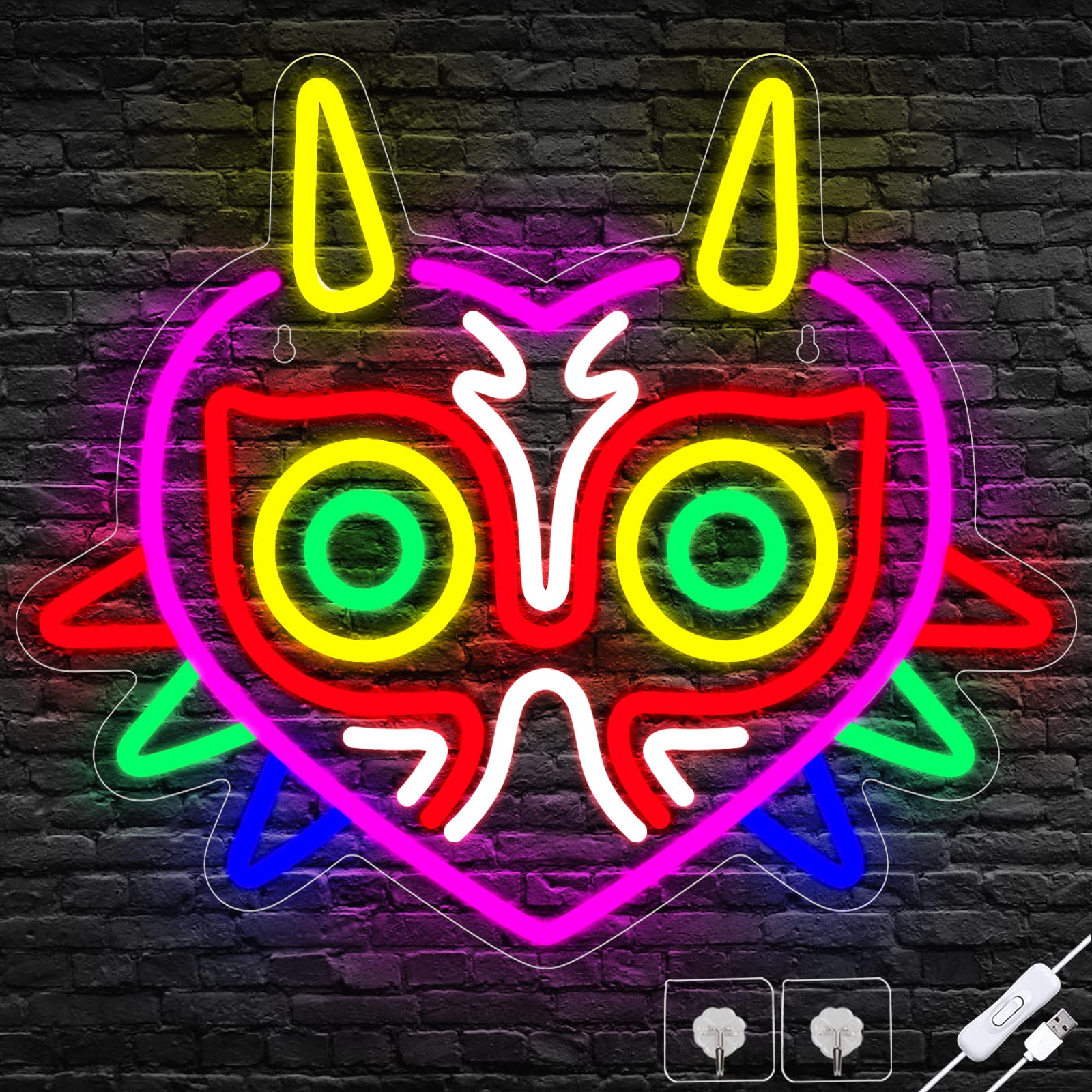Ethereal Lomoer Neon Sign, Zelda Gaming Decor, 12.2in x 14in, Colorful, USB Powered for Game Room, Boys Room, Teens, Zelda Fans