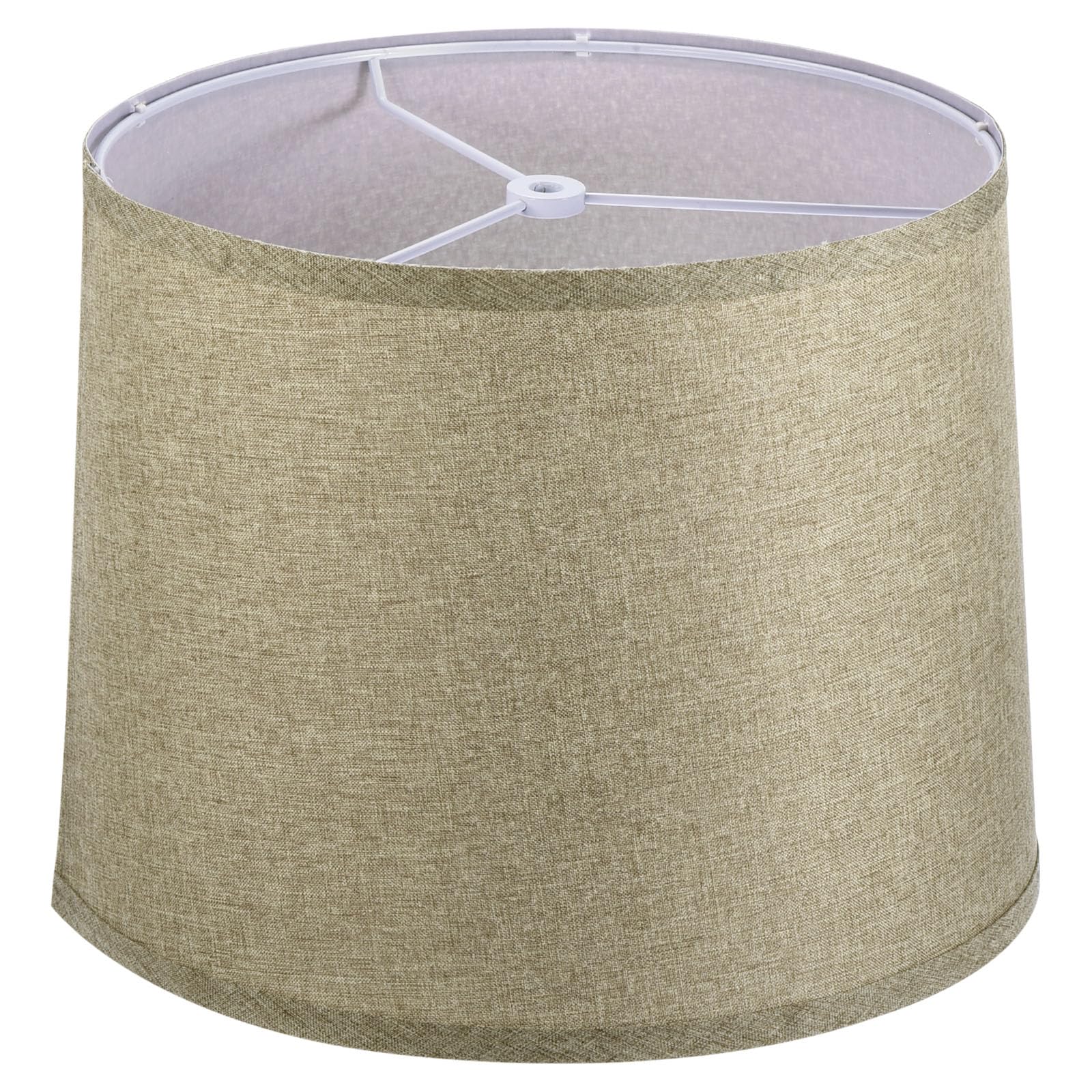 PATIKIL Drum Lamp Shade for Table Lamps, Light Brown Linen, 11.4in Top x 12.6in Bottom x 9.8in High, Model pta230518tt