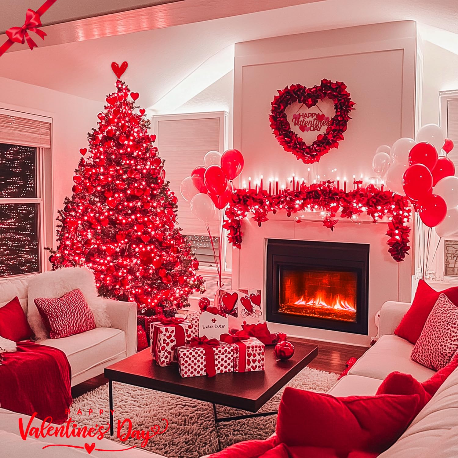 JMEXSUSS 600 LED String Lights, Red Copper Wire, 8 Modes, Waterproof, Model EXS-S-0600, for Valentines Day Decorations