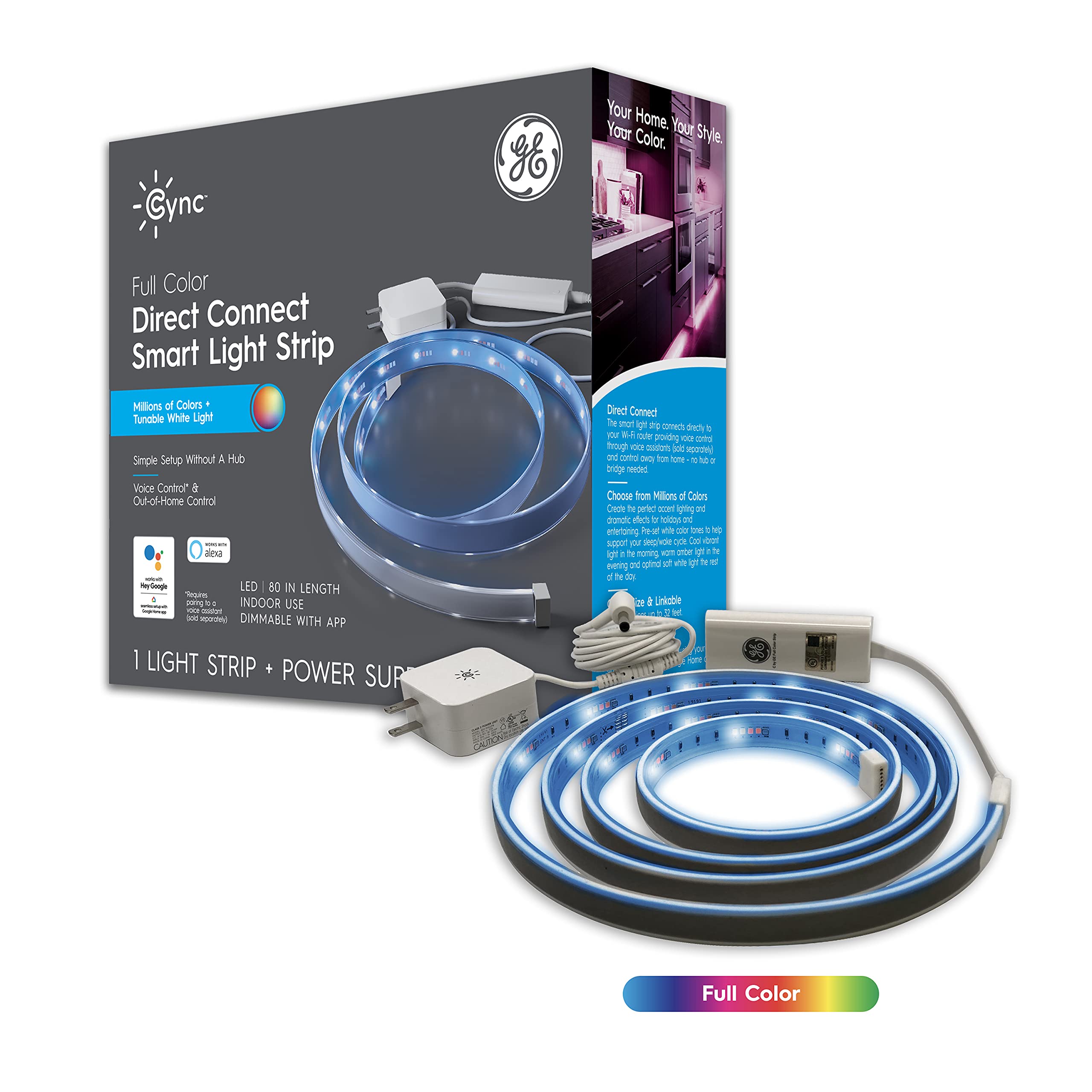 Ge Cync Direct Connect Full Color 80-Inch Light Strip (1-Pack)